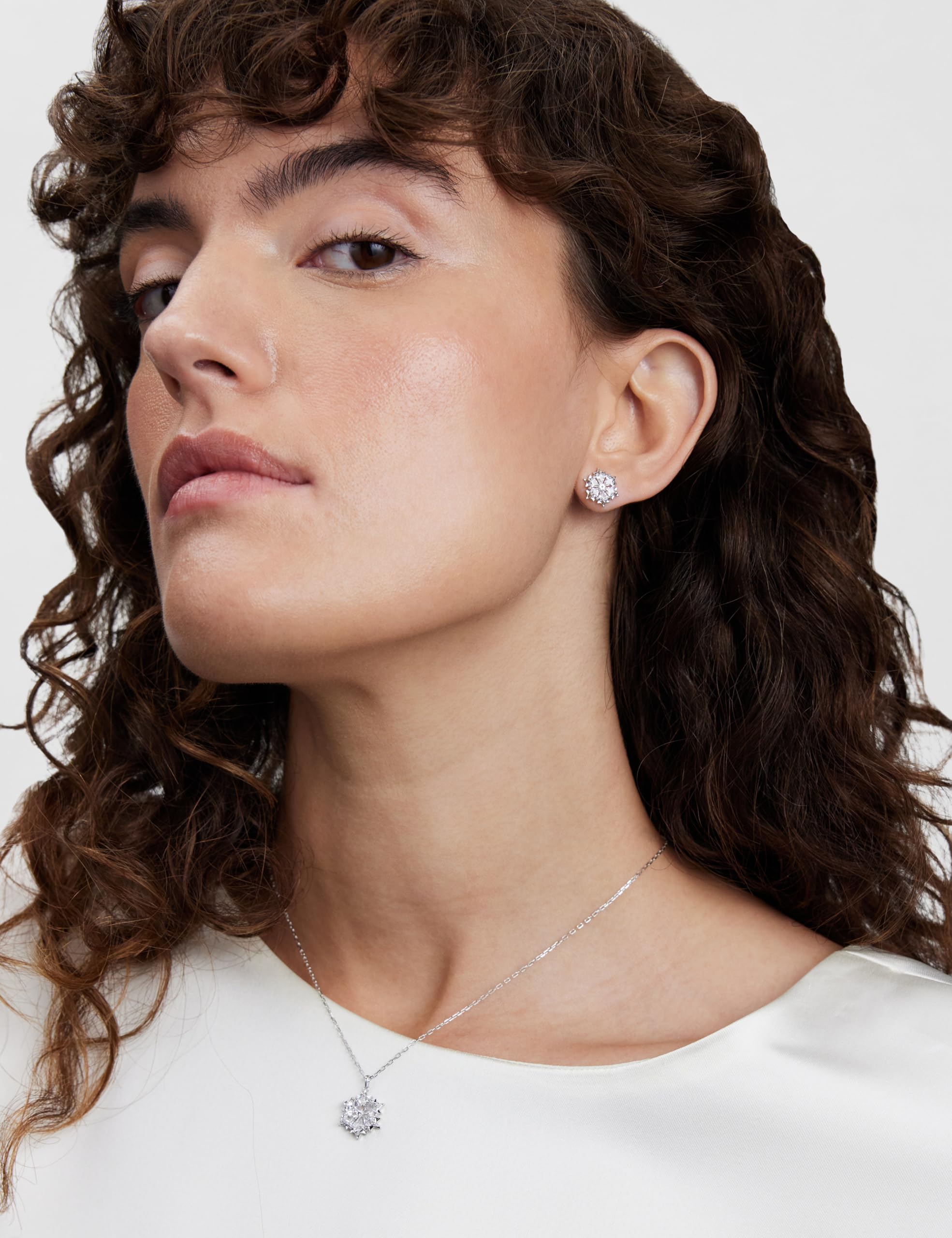 Swarovski Orecchini Magic Evolution Collection, fiocco di neve, Placcatura rodio