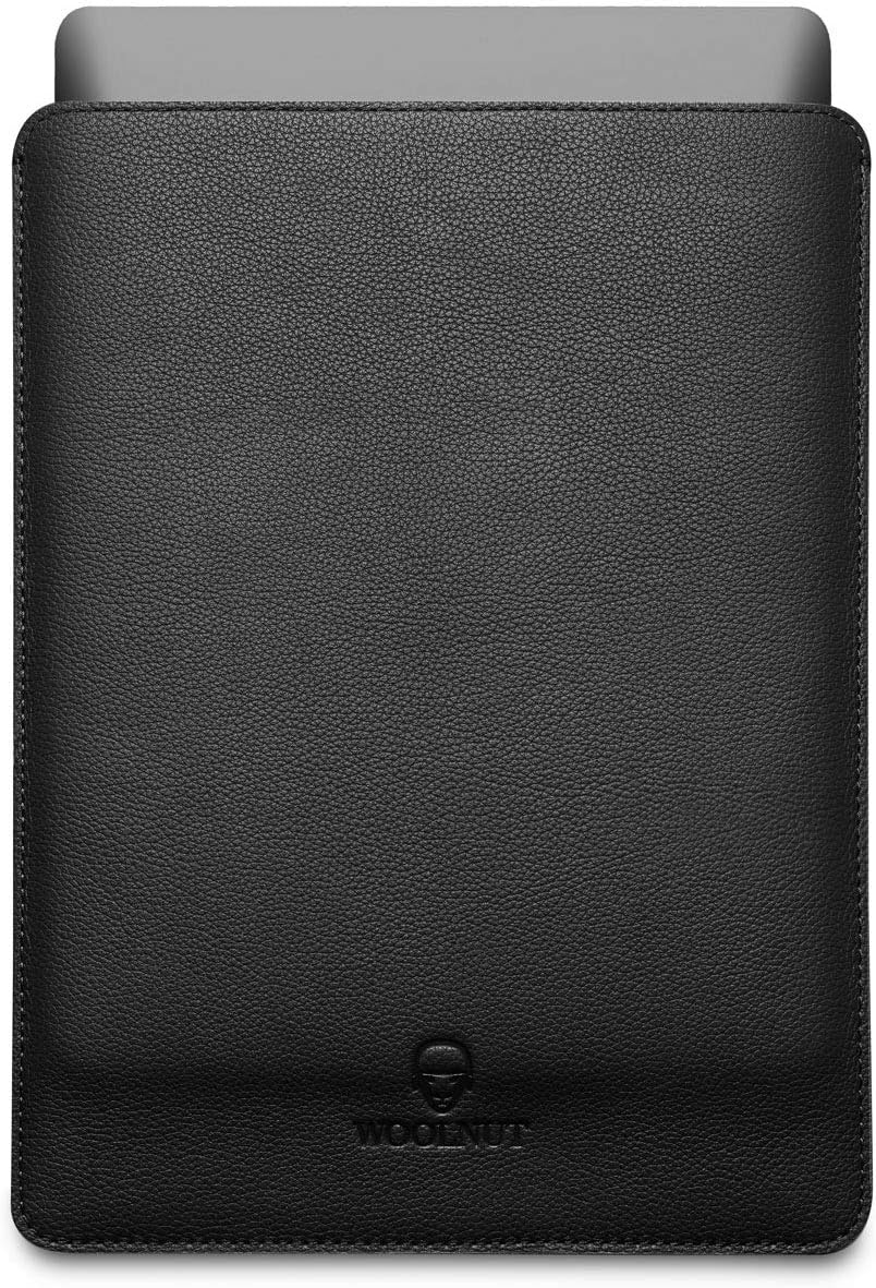 Woolnut Leather Sleeve Cover Case for MacBook Pro 12 inch - Black