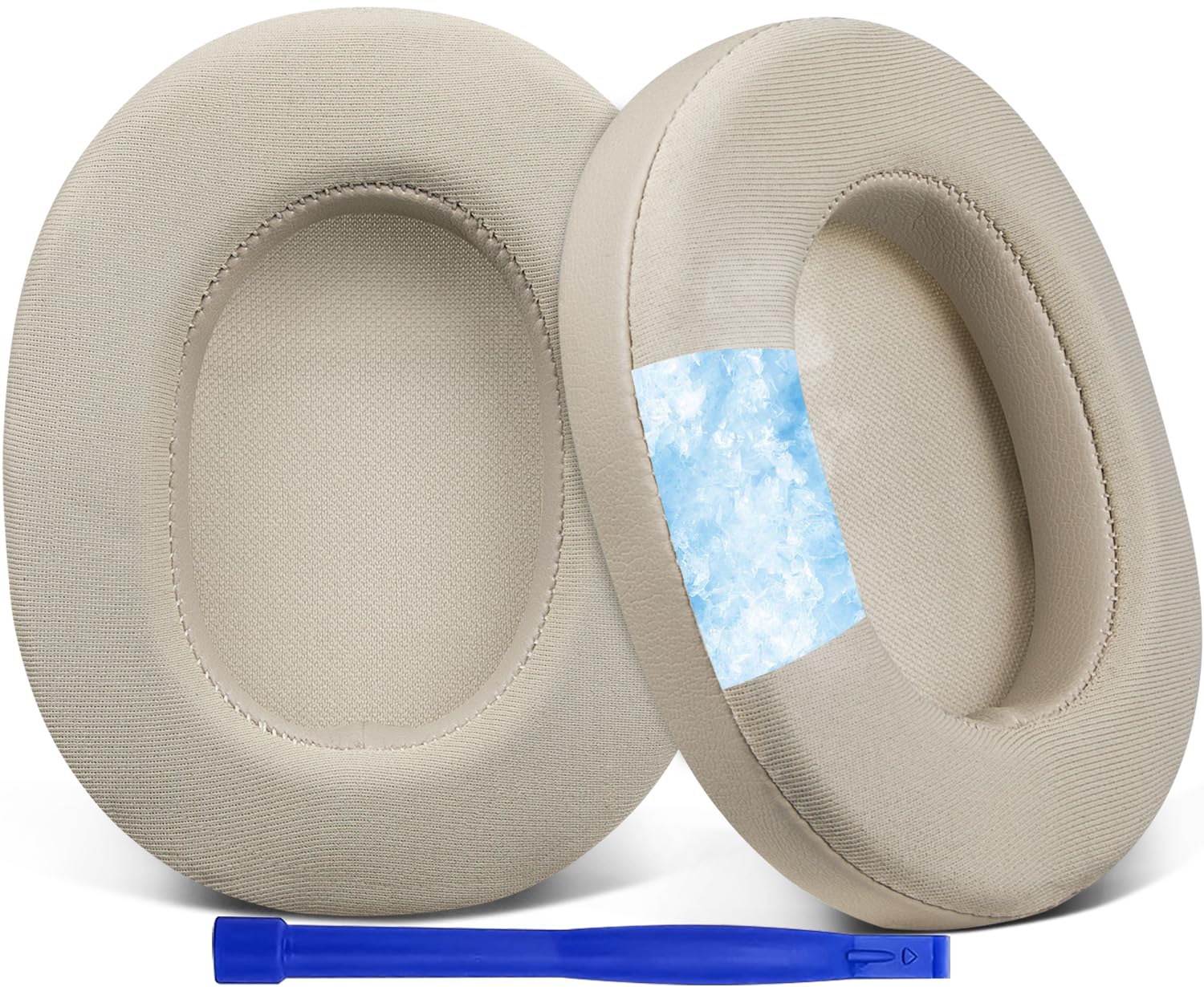 SOULWIT Cooling-Gel Replacement Earpads for Sony WH-1000XM5 (WH1000XM5) Noise Canceling Headphones, Ear Pads Cushions with High-Density Noise Isolation Foam, Added Thickness - Silver