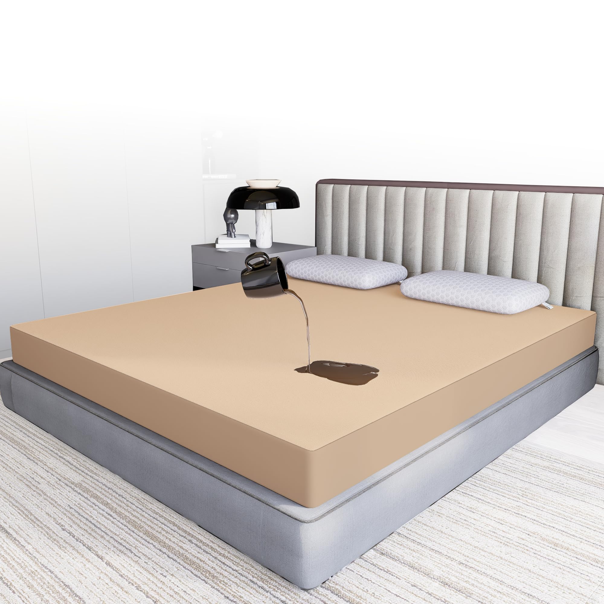CareFoam 100% Waterproof Premium Cotton Mattress Protector | Breathable and Hypoallergenic Ultra Soft Fitted Bed Protect