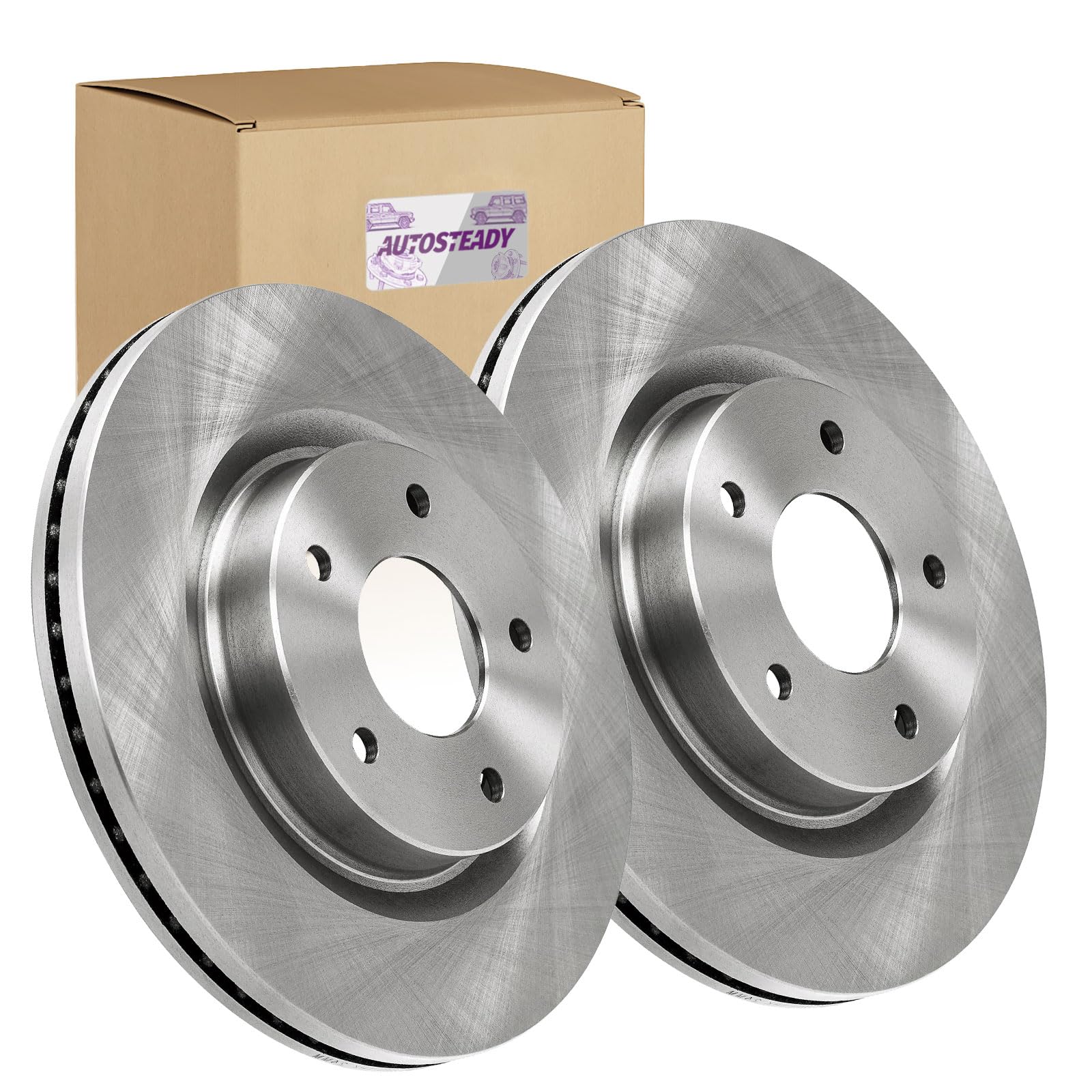 AUTOSTEADY 11.57" Front Brake Rotors Compatible with 2007-2017 Jeep Patriot | Fit 2011-2020 Mitsubishi Outlander Sport, 2006-2012 Eclipse, 2004-2009