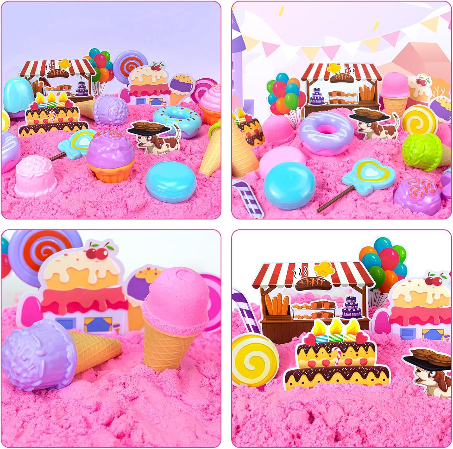 Creative Sandbox With Lid Play Sand Kit For Kids - Ice Cream Sensory ...