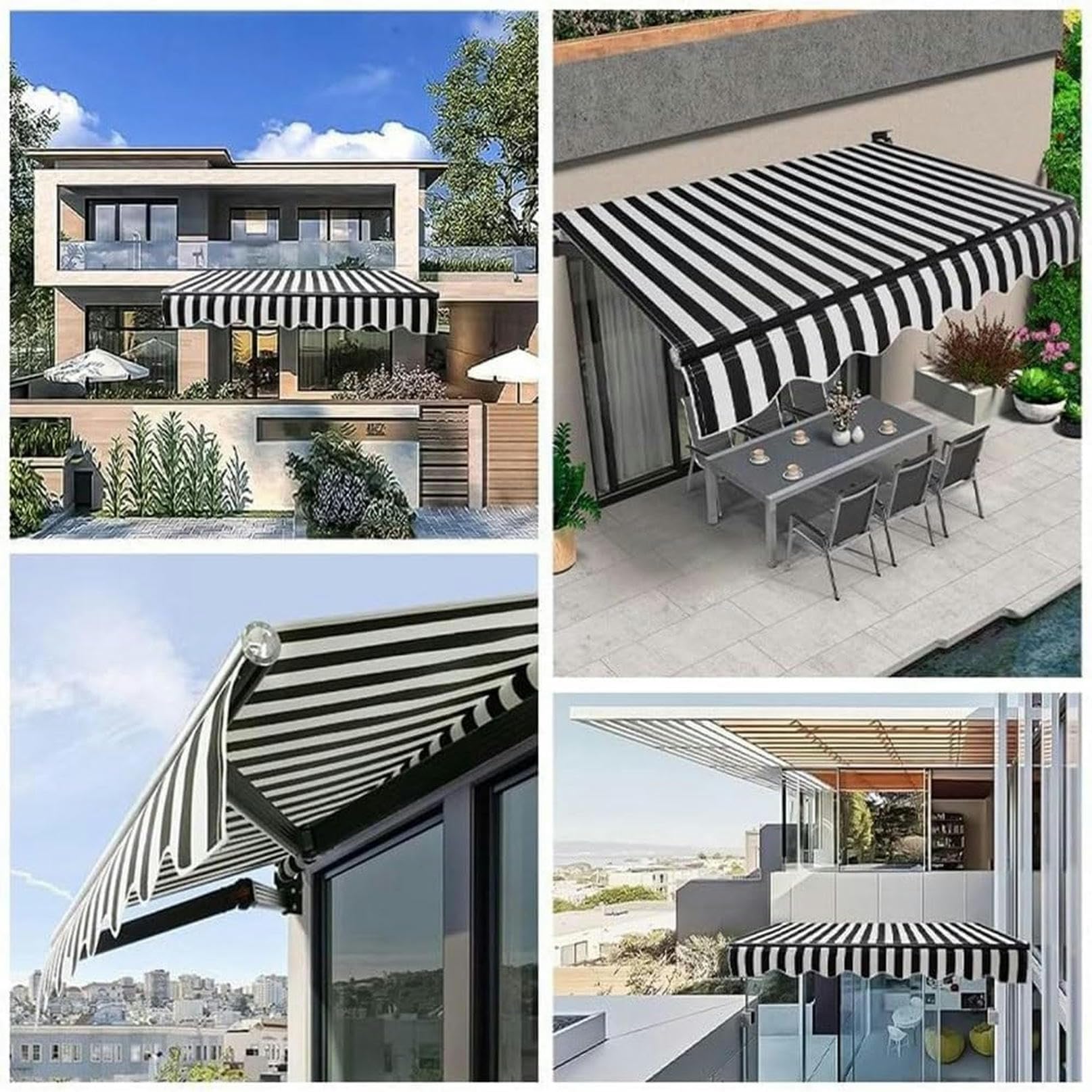 Retractable Awning 13x10 Retractable Patio Awning Replacement Fabric (Without Frame) Waterproof Retractable Awning Replacement Fabric