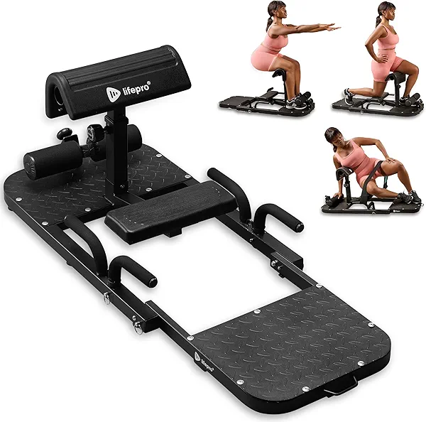Lifepro Hip Thrust Machine – Adjustable Glute Workout Equipment for Home – Hip Thrust Bench & Glute Machine – Foldable Booty Builder, Sissy Squat Machine, Thrust Glute Bench, Home Gym Glute Workout