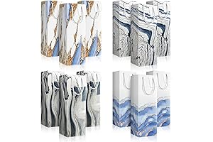 Upscale Marble Wine Gift Bags – Set of 12 Bottle Bags for Gifts