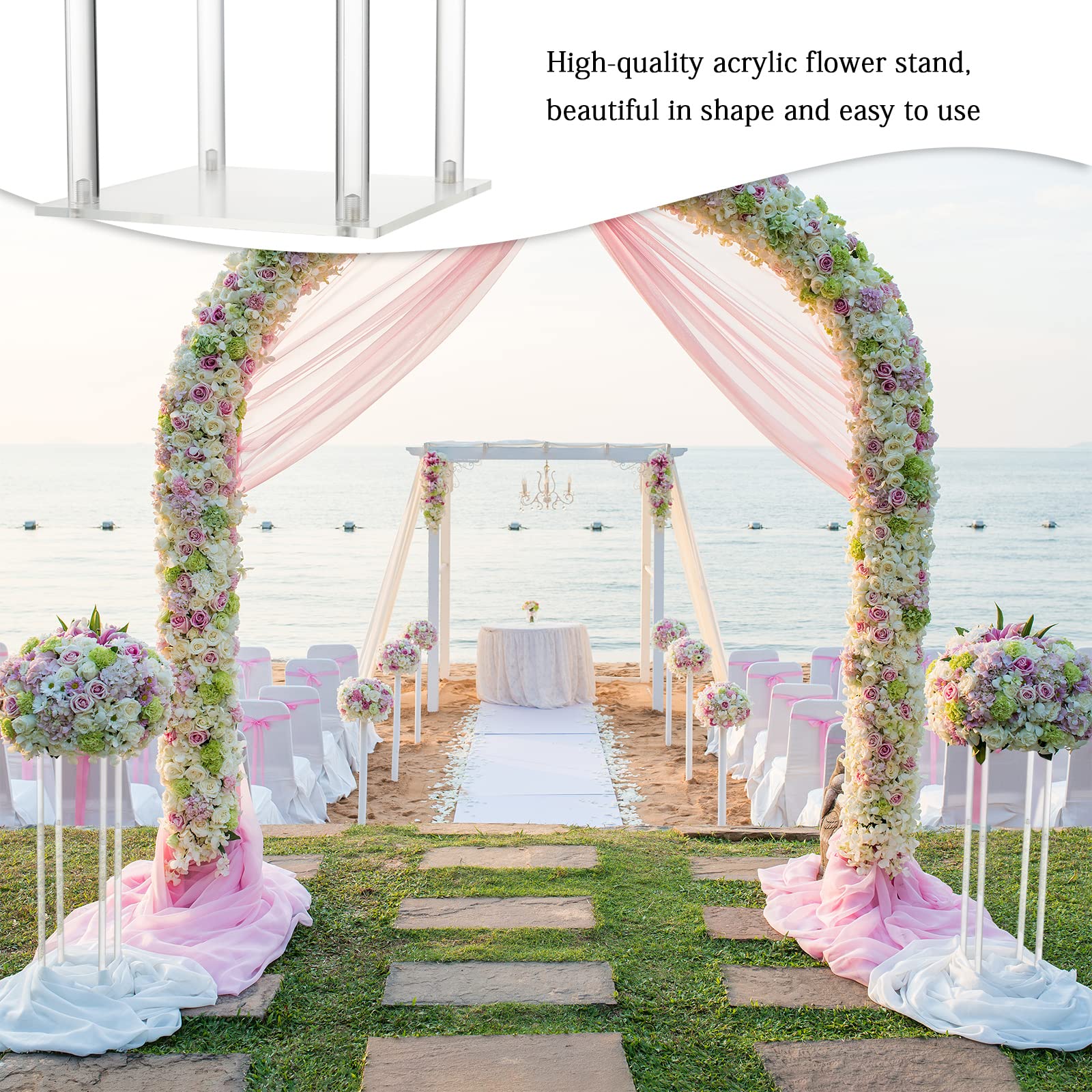 Centrotavola per matrimoni, vasi in acrilico, altezza 31,5 cm, supporto per fiori e tavoli, supporto per colonna per feste, ricevimenti stradali, decorazioni per piombo