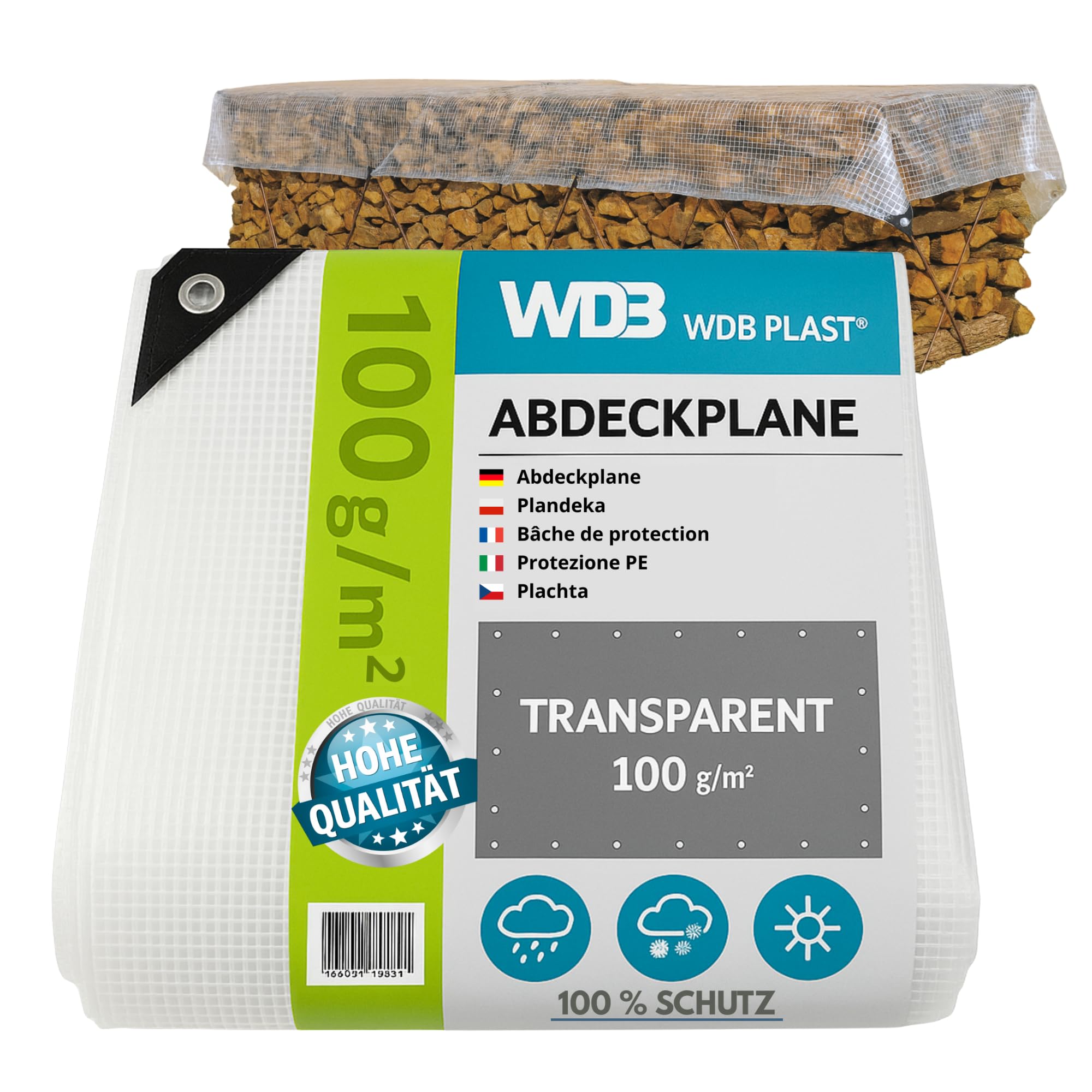 Plandeka Gramatura 100g Transparent (3m x 4m)