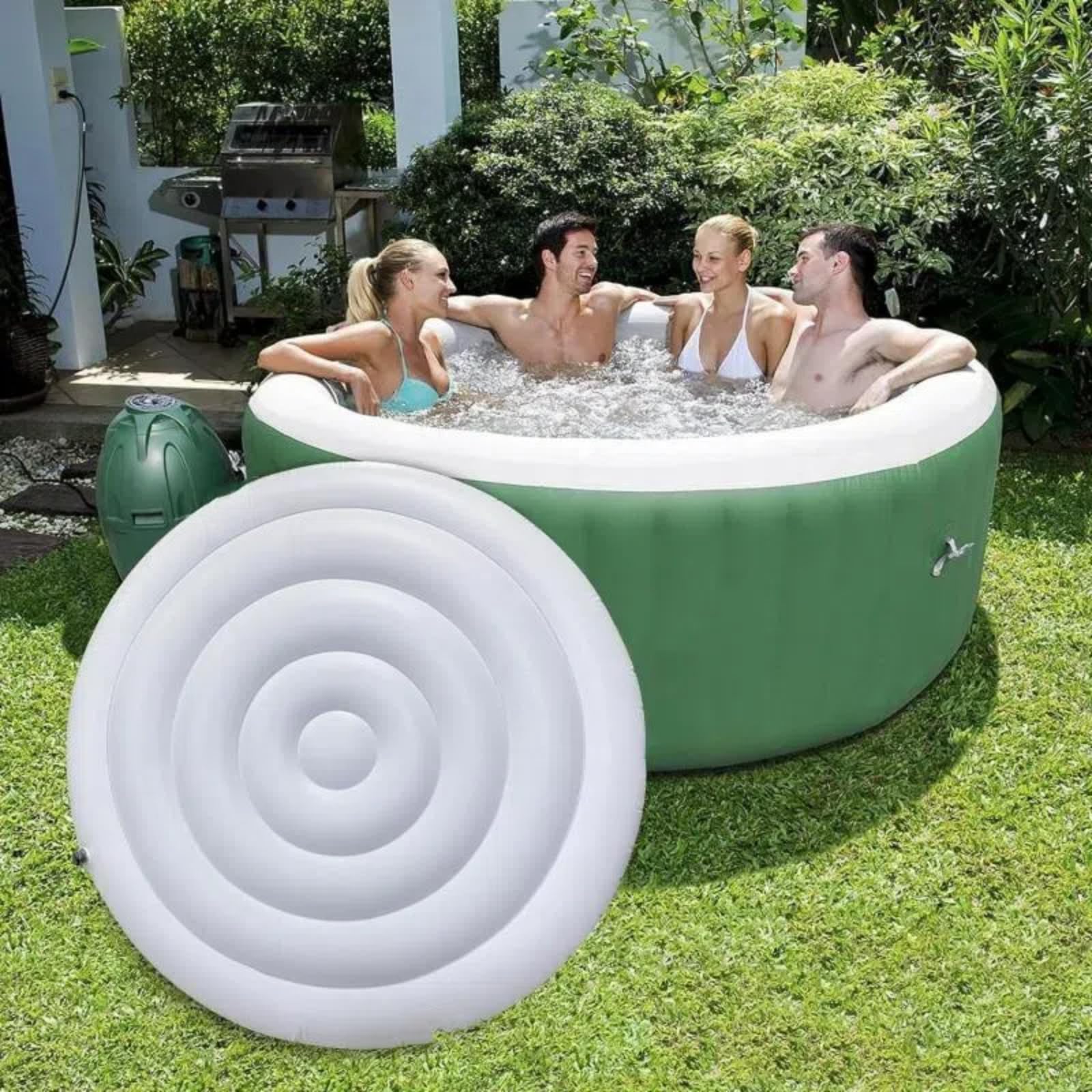 Cubierta De Spa Inflablecuadrada, Tapa De Spa con Válvula De Inflado Y Desinflado Rápido Y Fácil, Tapa Aislada Para Spa,Lona De Burbujas Piscina, Resistente a la Lluvia a la Nieve, …