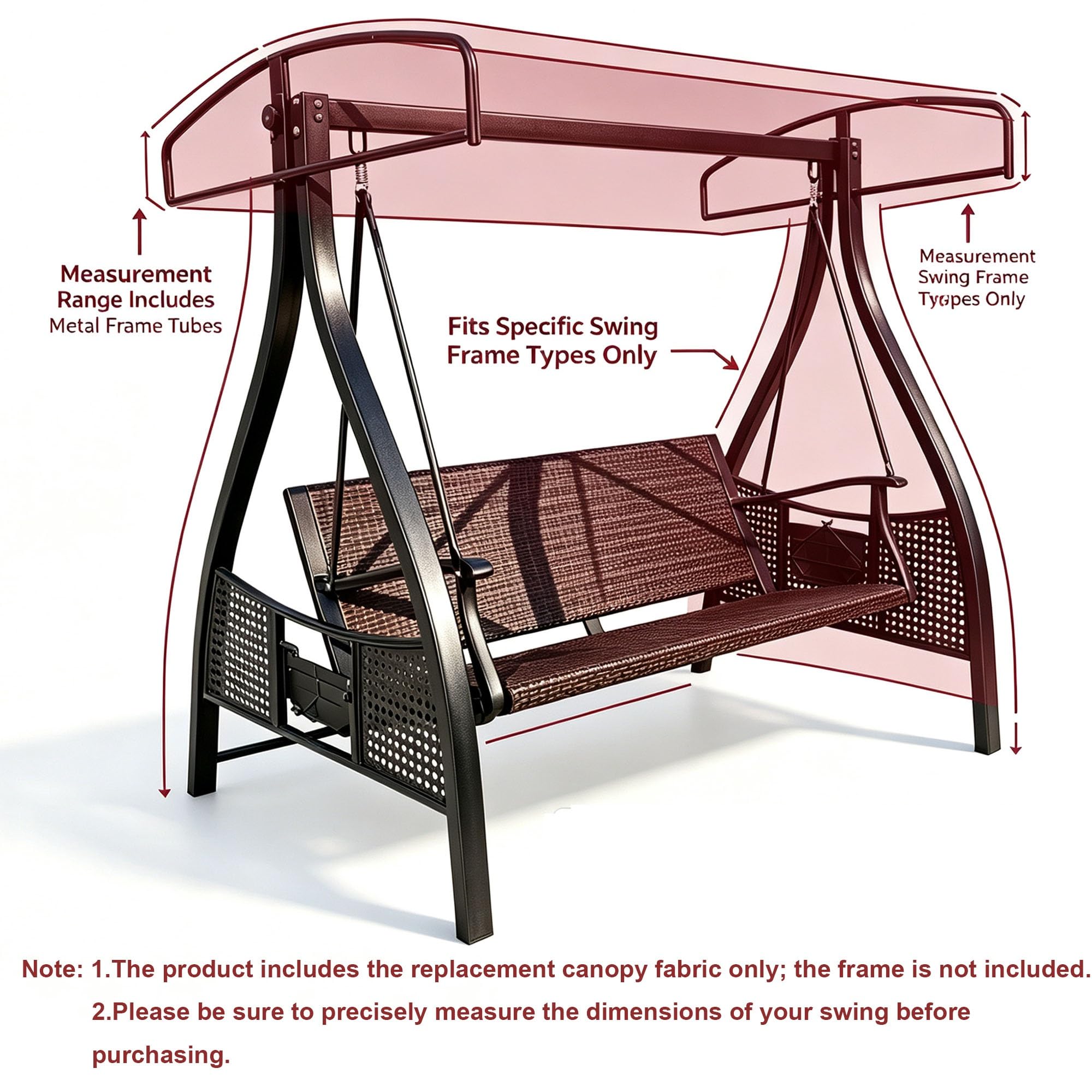 Telone di Ricambio per Altalena da Giardino, Impermeabile Anti-UV | 600D, per Giardino Esterno, Protezione Raggi UV, Antistrappo, Installazione Semplice(Khaki,198 x 125 x 21 x 16 cm)
