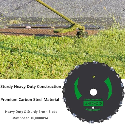 Miniatura 4 de Cokacot Juego de cuchillas de corte de cepillo de 9 x 20 pulgadas y 8 pulgadas x 80T, cuchillas circulares de acero al carbono con adaptadores