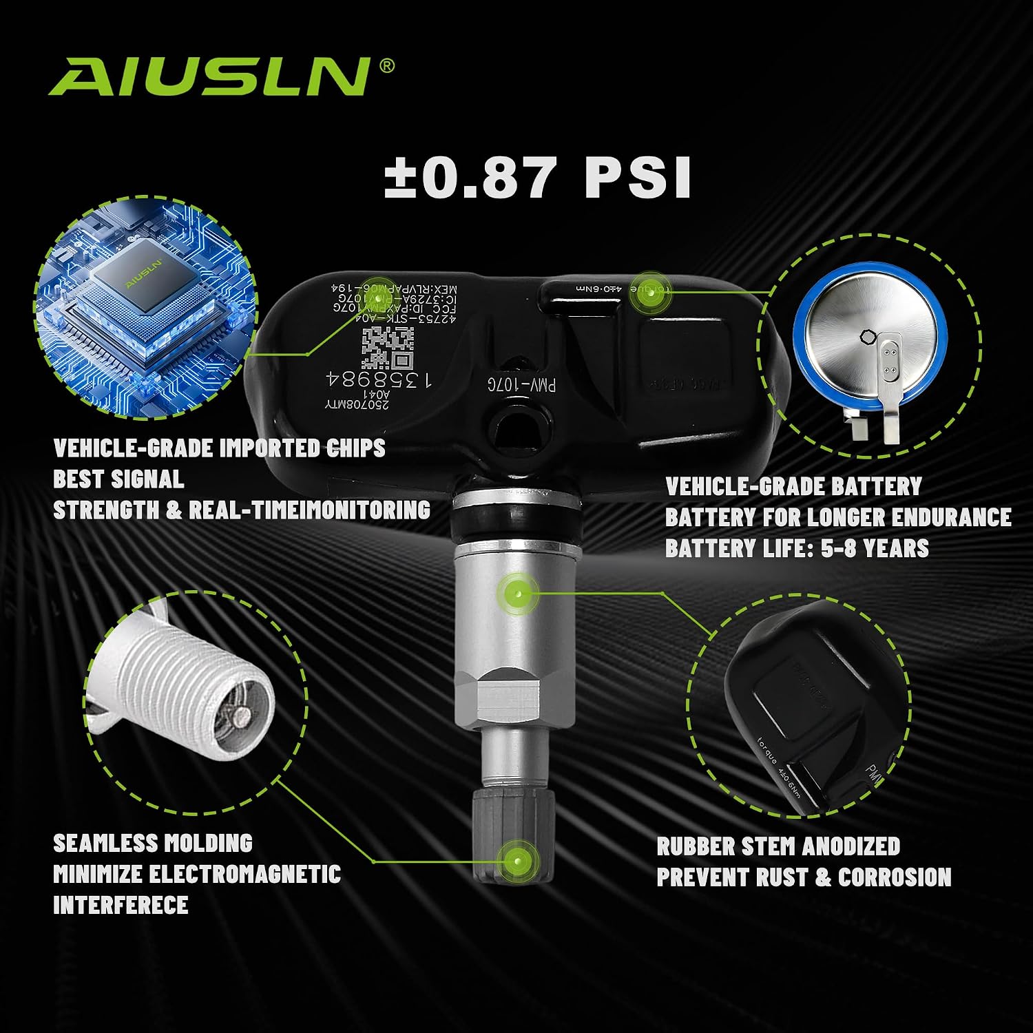 4PCS 315MHz TPMS Tire Pressure Sensor, Pre-Programmed Direct Fit for Honda Pilot 2009-2015, for Acura MDX 2007-2013,RDX 2007-2012,TSX 2007-2008,Replaces 42753-STK-A02, 42753-STK-A03, 42753-STK-A04