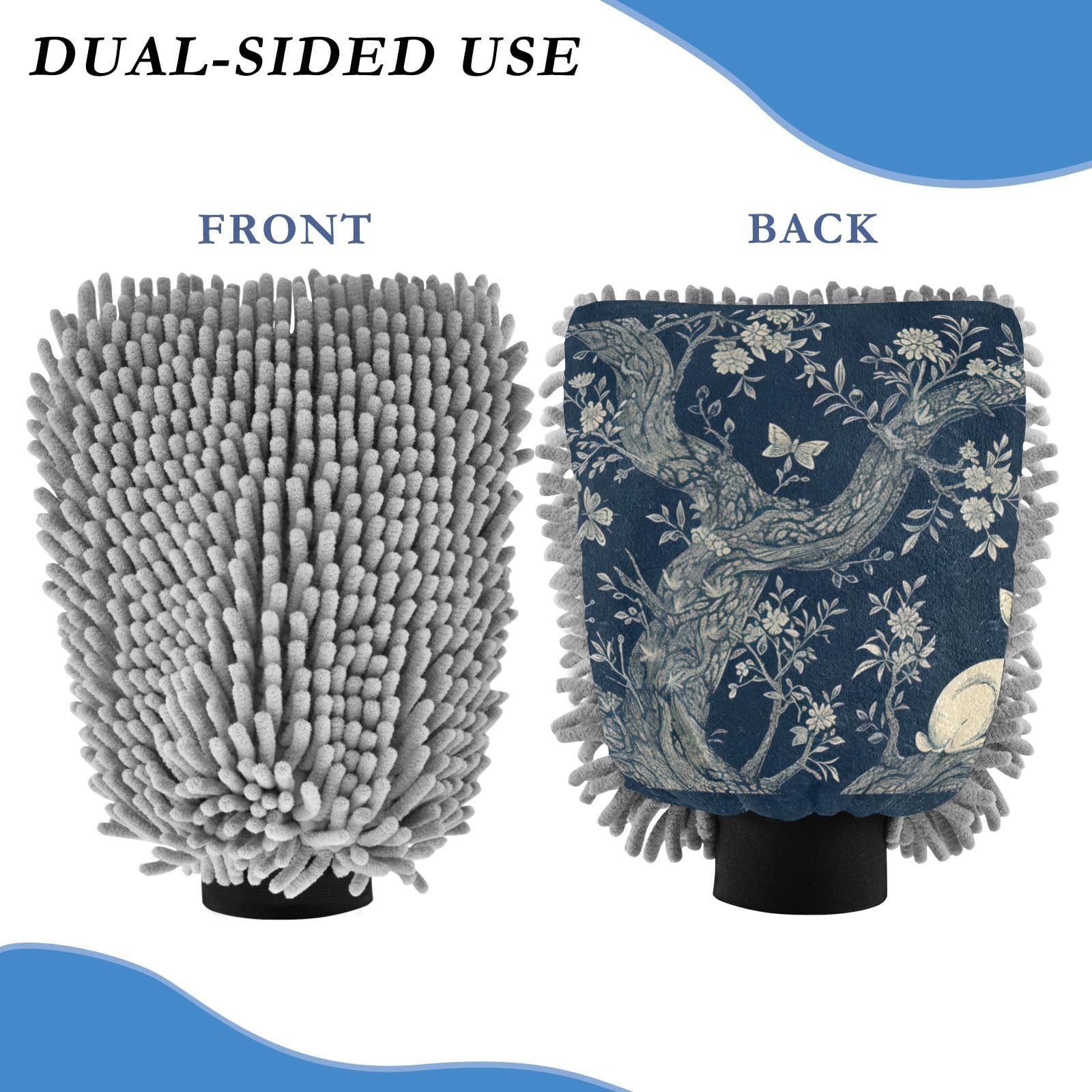 IOACIY Absorbent Microfiber Car Wash Drying Mitts, 2 Pack, Scratch-Free & Lint-Free, Rich Foam, Highly Absorbent, Double Sided, Wash Mitt Perfect for Car Washing, M, Rabbit (15)