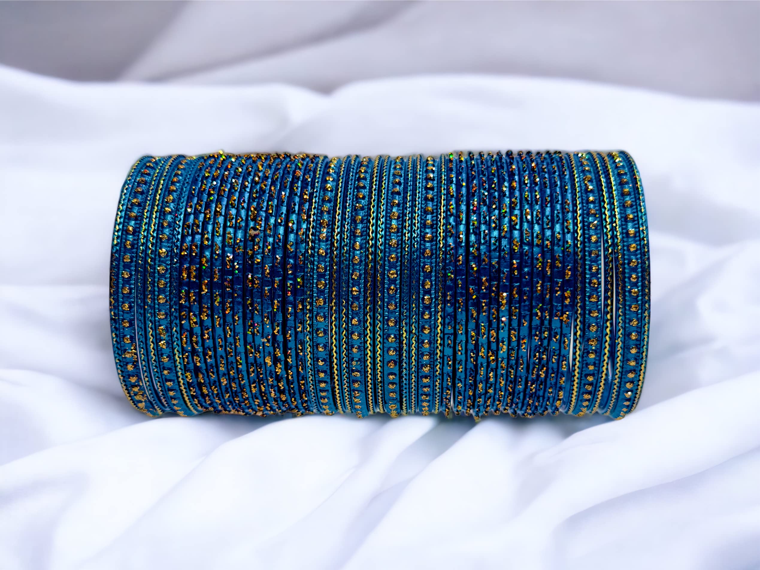 Cute Metal Bangles, Firozi Colour, Shine Finish (2.4)