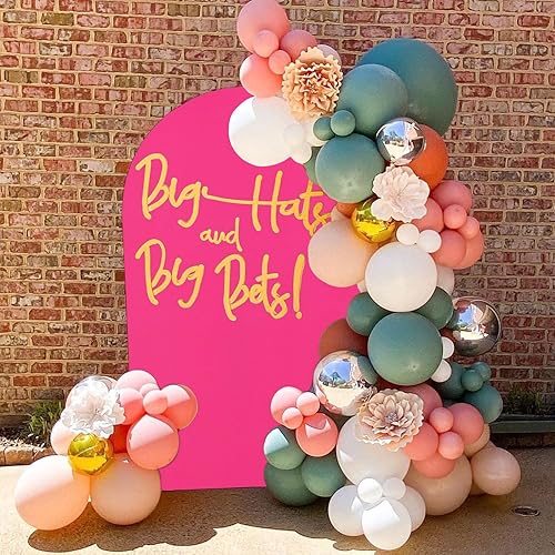 Miniatura 2 de FUHSY Funda de arco de boda fucsia de 6.6 pies, cubierta de telón de fondo de arco de tela para soporte de arco de elastano, cubierta de marco de