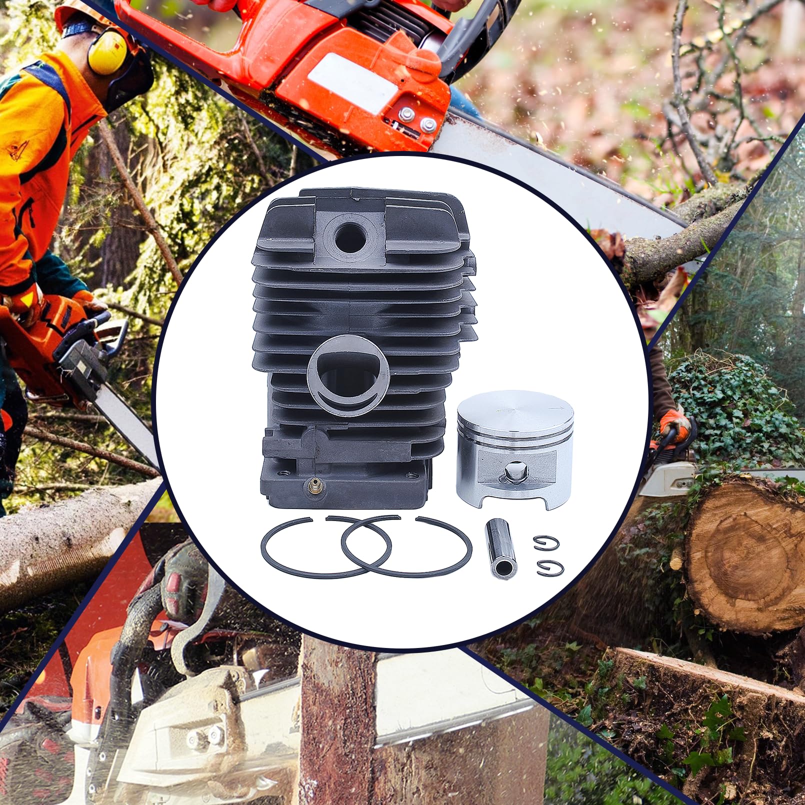 49 mm Zylinderkolben-Auspuff-Kit, für Stihl Ms390 Ms290 Ms310 029 039 Kettensägenteil, 1127 020 1216, 1127 140 0601, 1127 640 3200, 1127 640 3204, 1127 120 1620