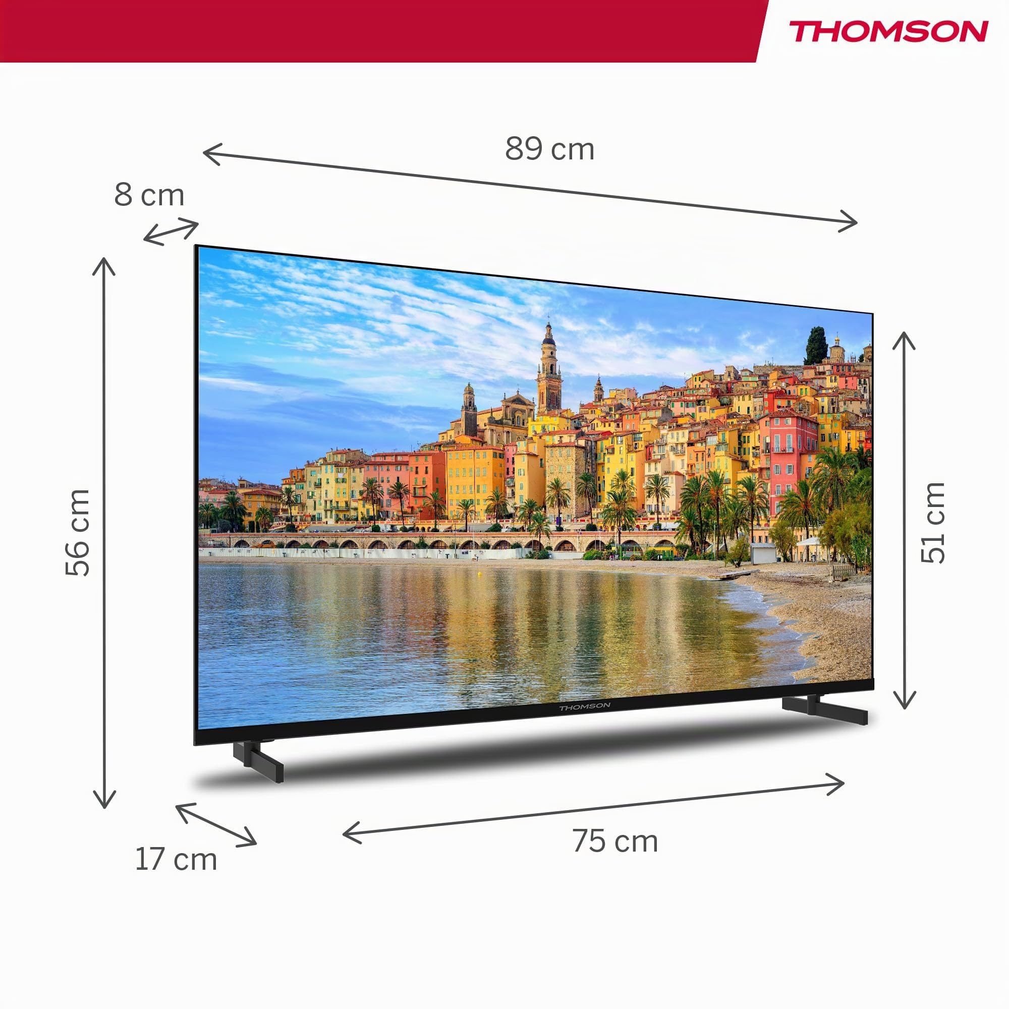 THOMSON 40 Pulgadas (101 cm) LED Full HD Google Smart TV, Wi-Fi,Dolby Audio, HDR10, Bluetooth 5.1, Triple-Tuner (Cable/Satélite/Antena), HDMI, Ci+, A+ Panel - 40FG2S14