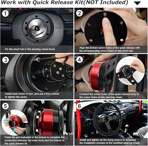 Miniatura 6 de Adaptador de buje corto para volante, adaptador universal de cubo de 6 agujeros, kit para Toyota Celica Land Cruiser Toyota Supra Lexus SC 121H