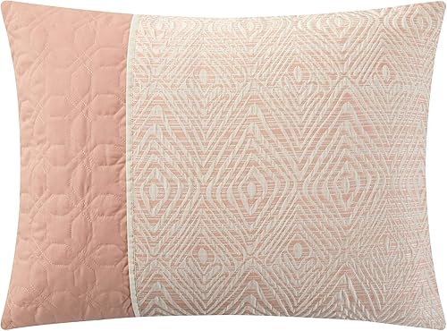 Miniatura 5 de Chic Home Imani - Juego de edredón de 6 piezas jacquard con patrón geométrico de diamantes con diseño de bloques de color, fundas de almohada