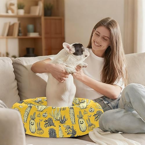 Miniatura 6 de KLL Yellow Halloween Evil Cactus Warm & Soft Pet Cat Bed fluffier Cat Pillow Bed for Extra Small Size Pets Supplies Camas para mascotas Grandes