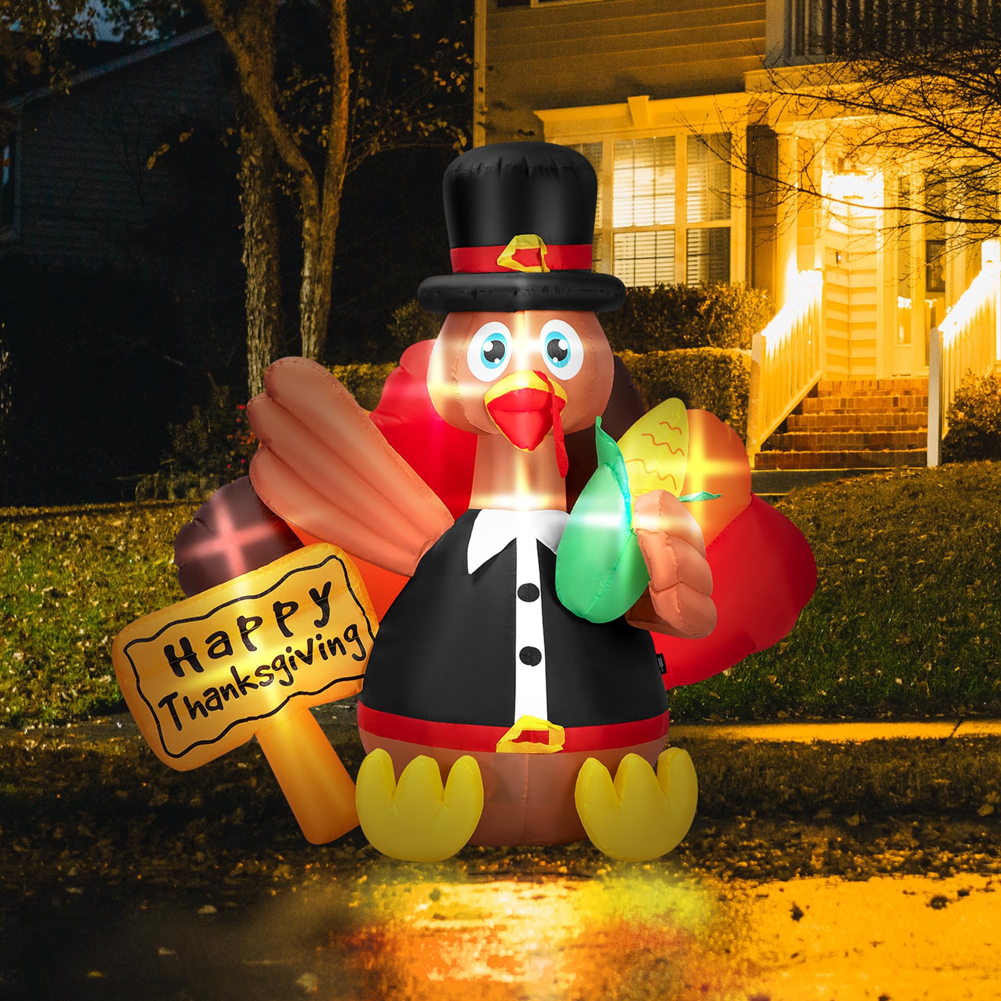 Snapklik.com : VIVOHOME 5ft Height Thanksgiving Inflatable LED Lighted ...