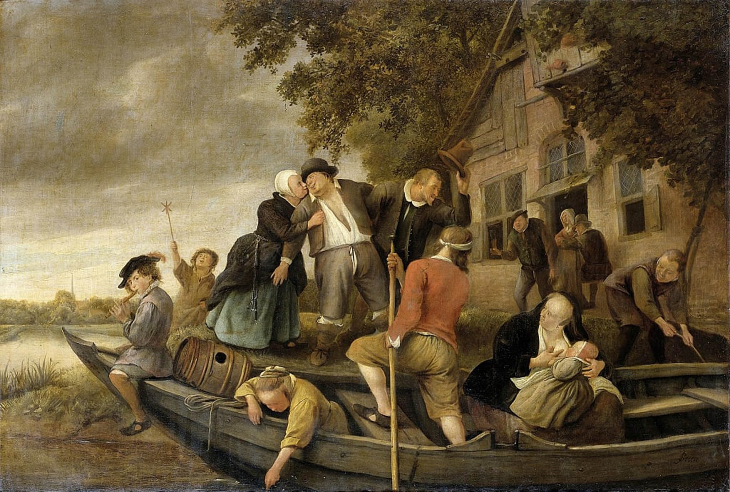 POSTERIIk Famous Animal Posters Vintage Picture the Merry Homecoming by Jan Havickszoon Steen Modern Wall Decor for Home Decor 60x90cm