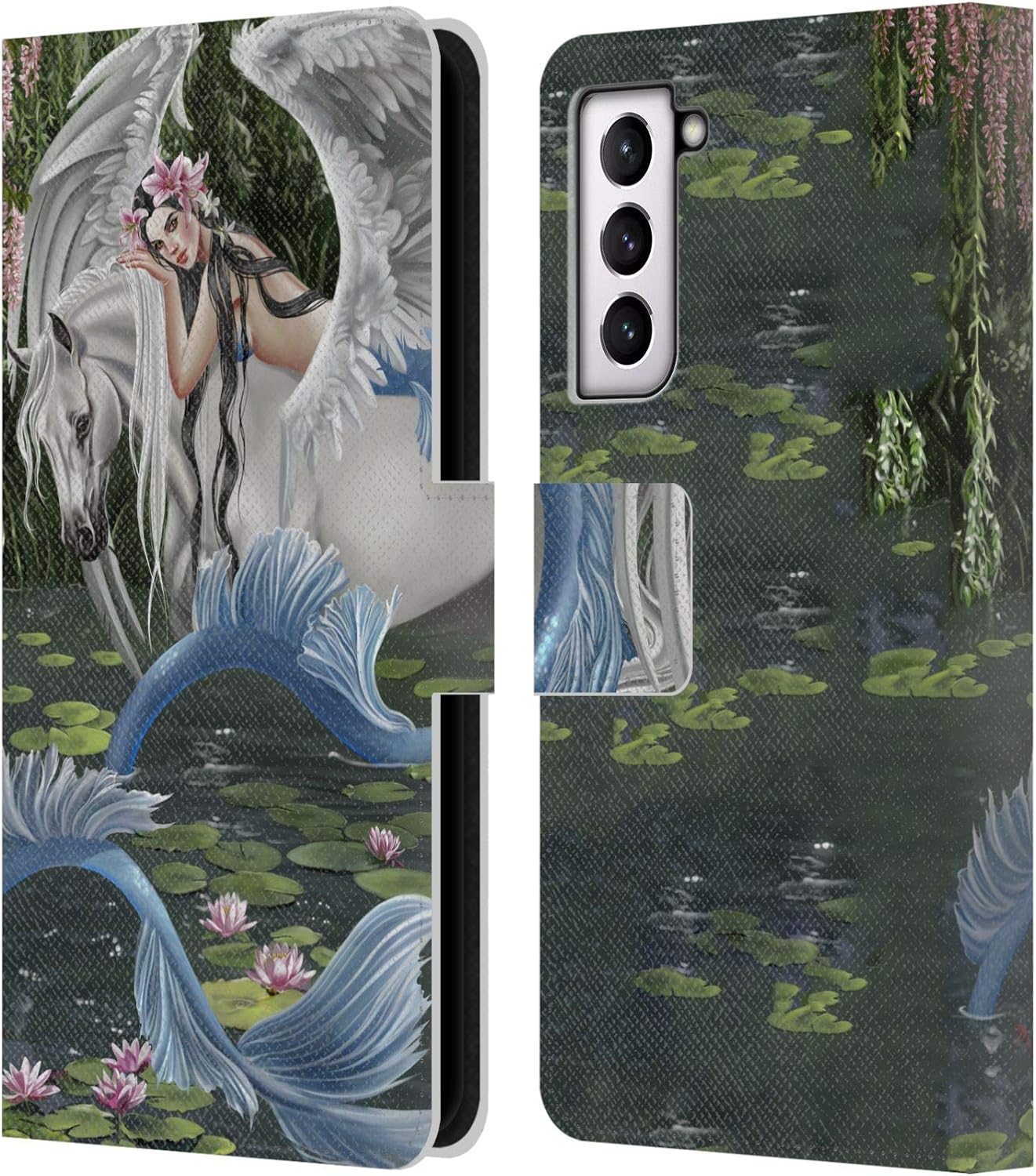 Head Case Designs Officially Licensed Nene Thomas Magic Fairy in Forest Raven Deep Forest Leather Book Wallet Case Cover Compatible with Samsung Galaxy S21 5G