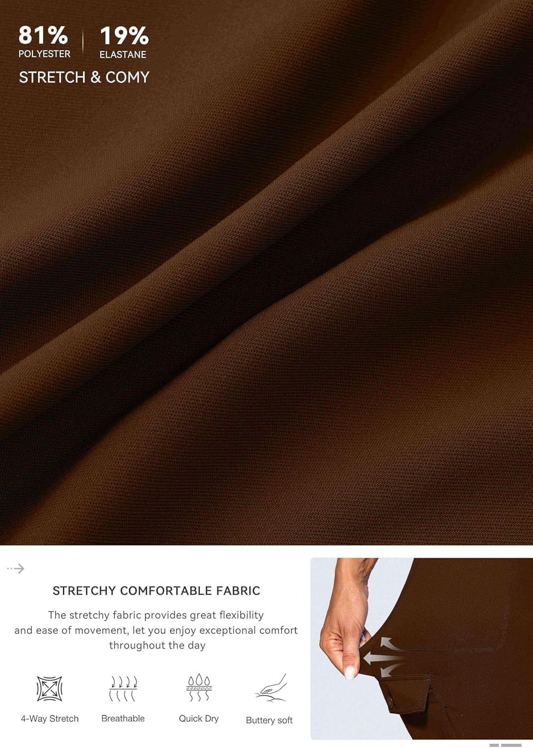 G Gradual Women's 6 Pockets High Waist Yoga Pants Stretch Cargo Flare Leggings for Fitness, Travel, Casual Wear - Image 6