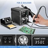 TLBZK 878D 2-en-1 Station de soudage à air chaud Kit pour résumé, pompe de dessalement 5 embouts de soudage, 3 buses à air chaud, pincettes, extracteur IC - 5