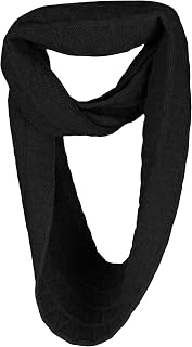 Love Cashmere Zig-Zag 100% Cashmere Infinity Scarf Snood for Women - Black - made in Scotland