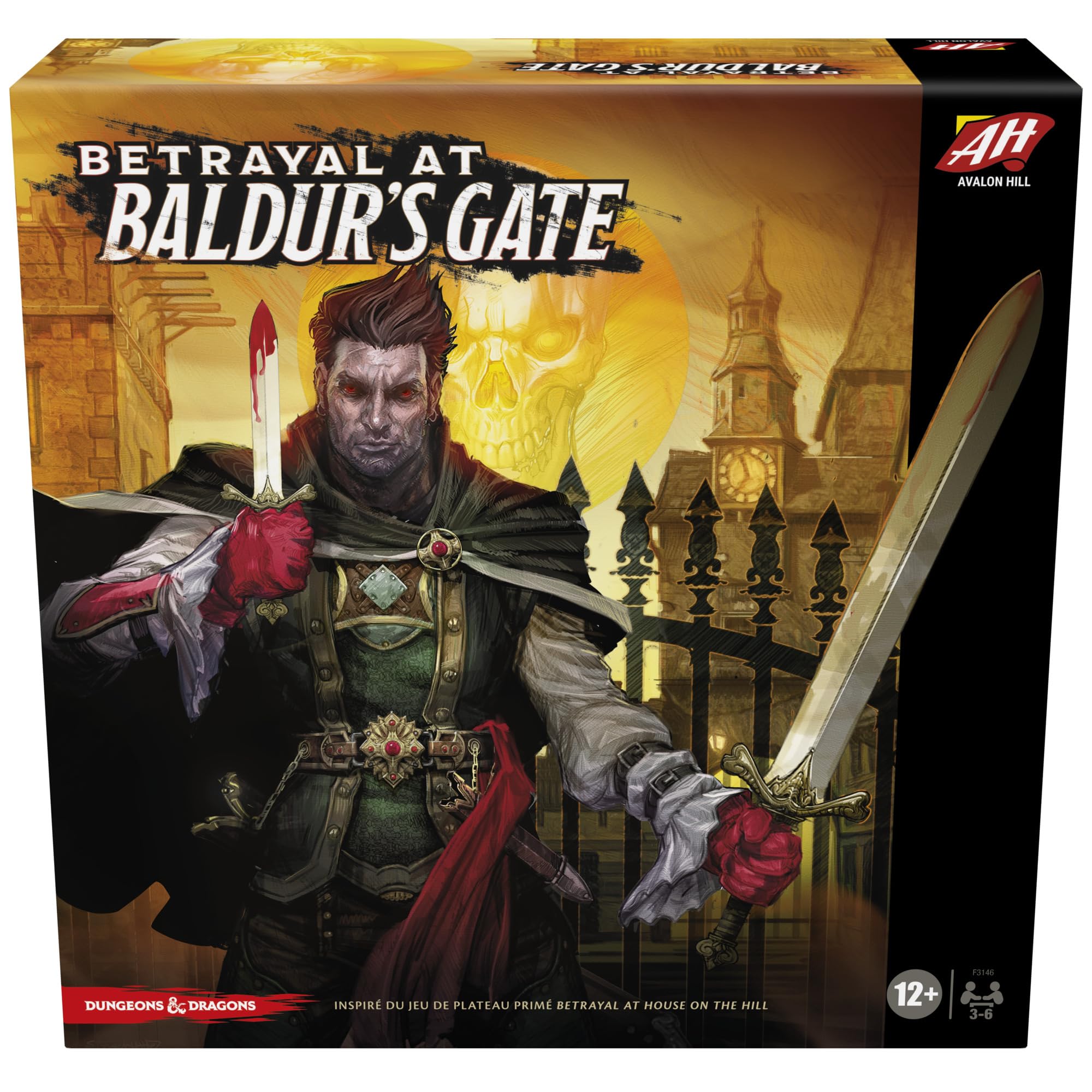 Avalon Hill Betrayal at Baldur's Gate, modułowa gra planszowa heroiczna fantasy z ukrytym zdrajcą, od 12 lat - wersja francuska