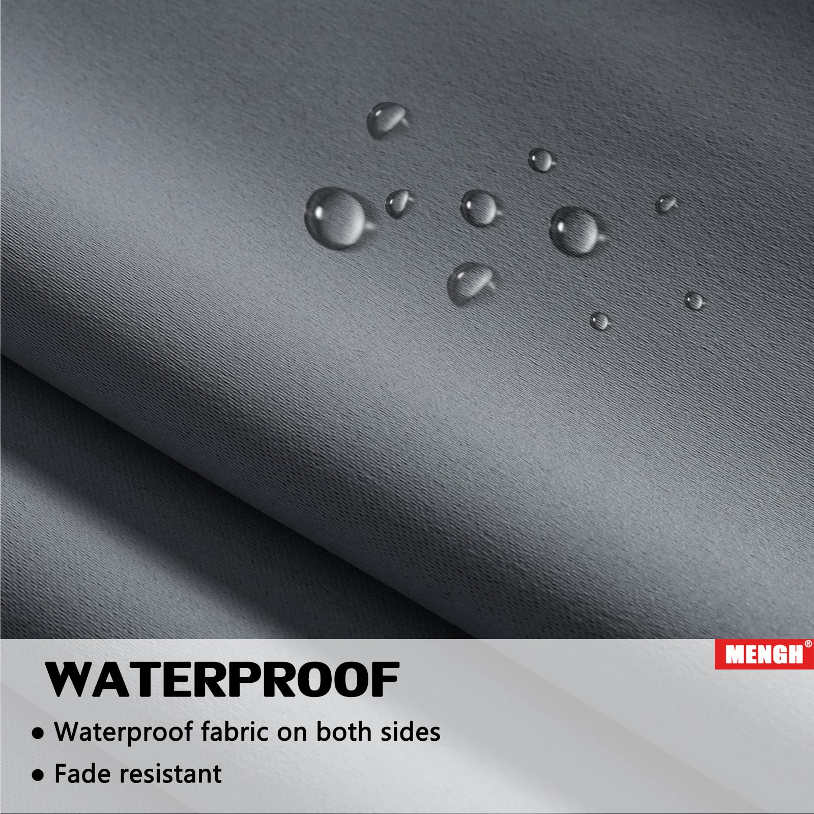MENGH Outdoor Vorhänge mit Ösen 274x190cm, Hitzestau durch Outdoor Vorhang reduzieren kühl halten Outdoor Gardinen Wasserdicht Für Balkon Terrasse Wasserdicht Sichtschutz Sonnenschutz - Grau 1 Stück