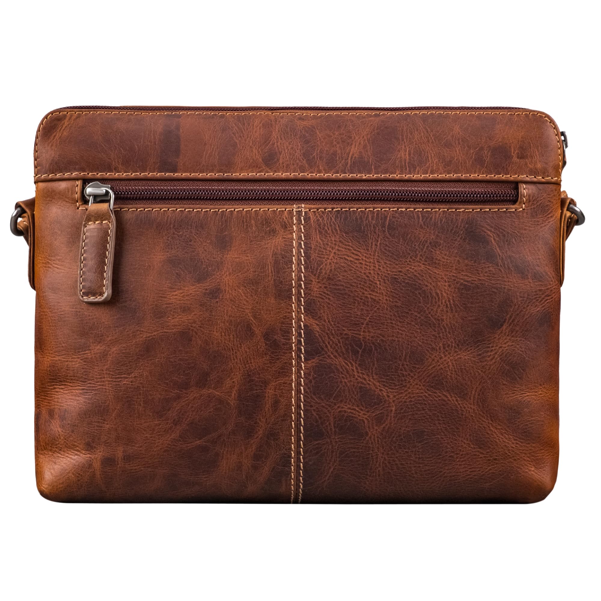 STILORD "Verdelio Moderno Bolso de Hombro de Cuero de las Señoras Pequeñas - Ideal como Bolsa Messenger de las Señoras - Bolso de las Mujeres la Tableta 10 Pulgadas Color:salerno - marrón