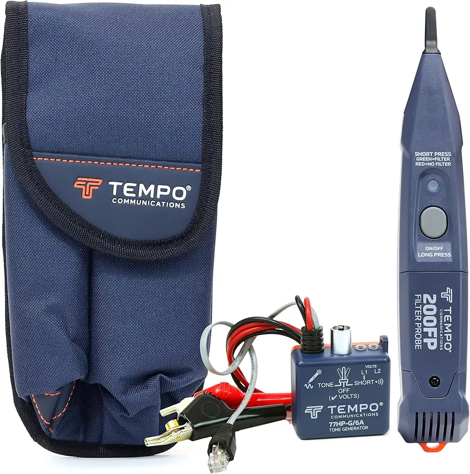 Gerador de tom 801K e kit de sonda filtrada da Tempo Communications – Kit profissional de cabo e cabo (modelo mais recente)