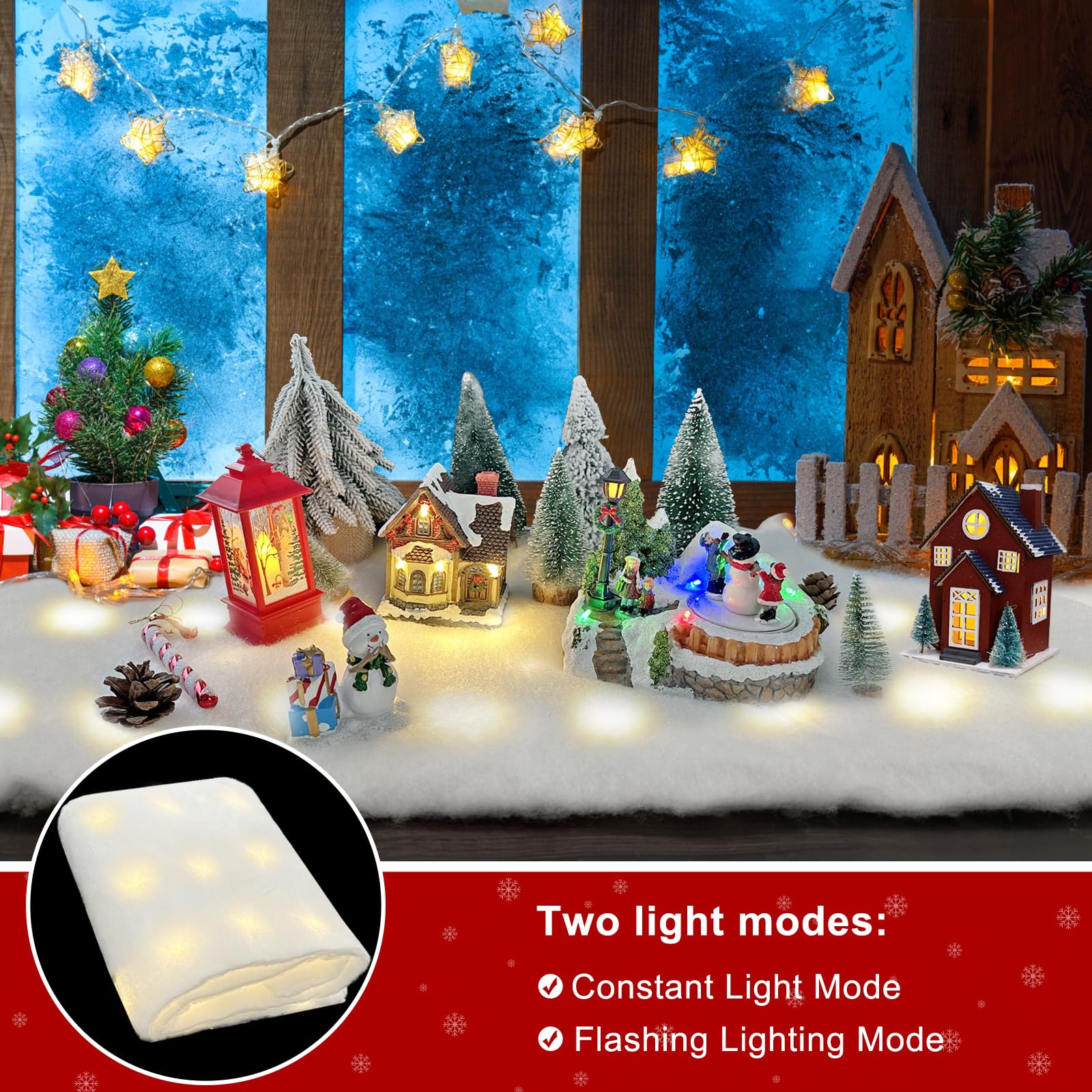 Tapis Neige Lumineux Pour Noël - Rouleau Avec Lumières LED, Pour Intérieur/extérieur