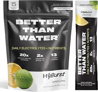 Electrolyte & Vitamin Supplement Powder, Drink Mix with B12, L-Theanine, D3, K2, Zinc, Magnesium, Potassium, Supports Calm Focus & Energy, Lemon Lime, 15 Pack