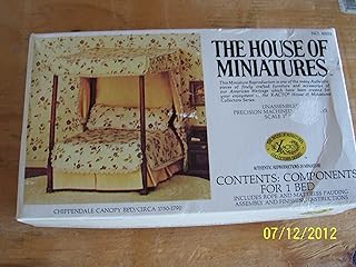 The House of Miniatures Chippendale Canopy Bed Circa 1750-1790 No. 40014