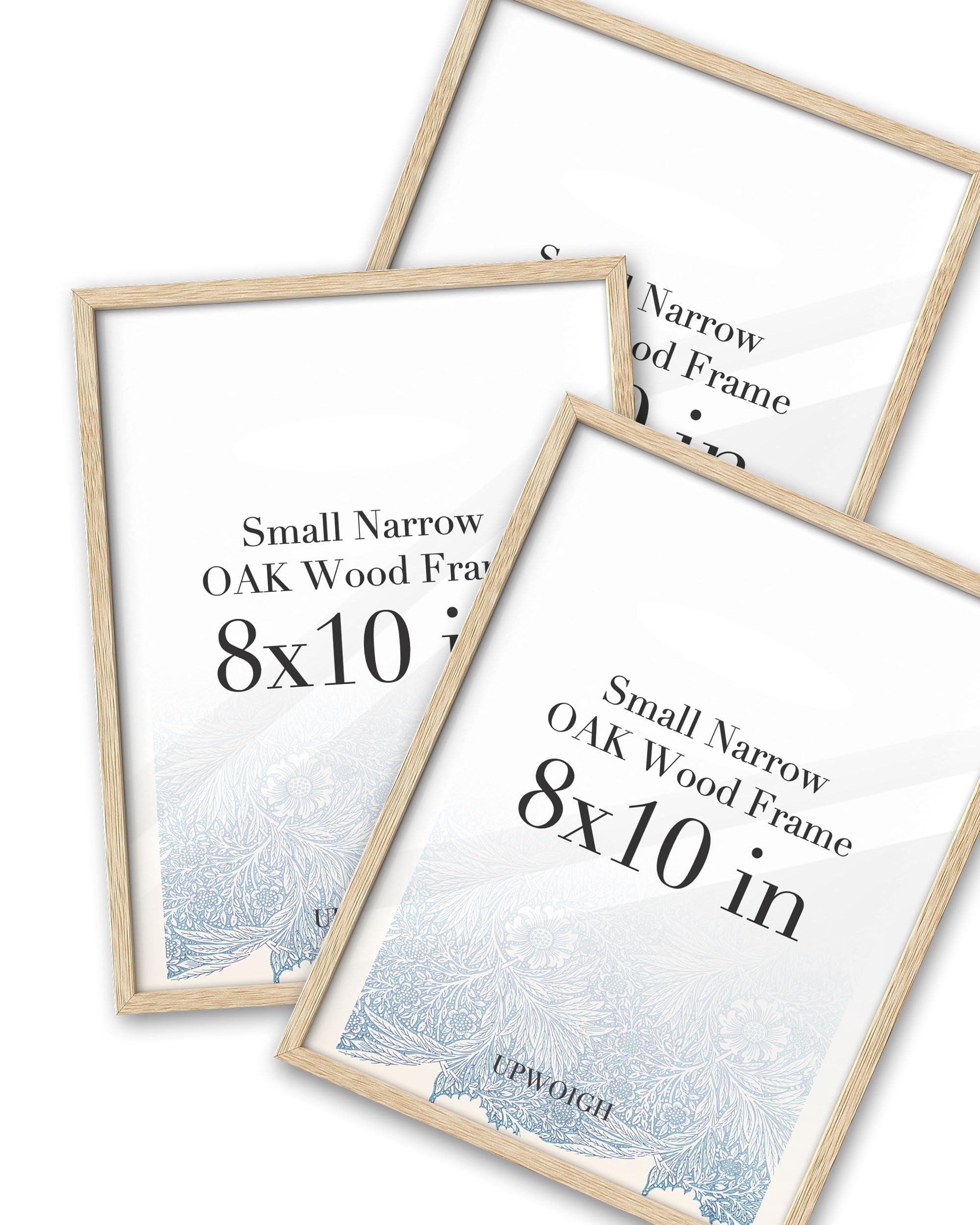 UPWOIGH 8x10 in(20.4x25.5CM) Beige Oak Wood Picture Frame Set of 3,Minimalist 8x10 Poster Frame, Natural Solid Wooden Picture Frames for Wall Art Photos and Prints,Gift