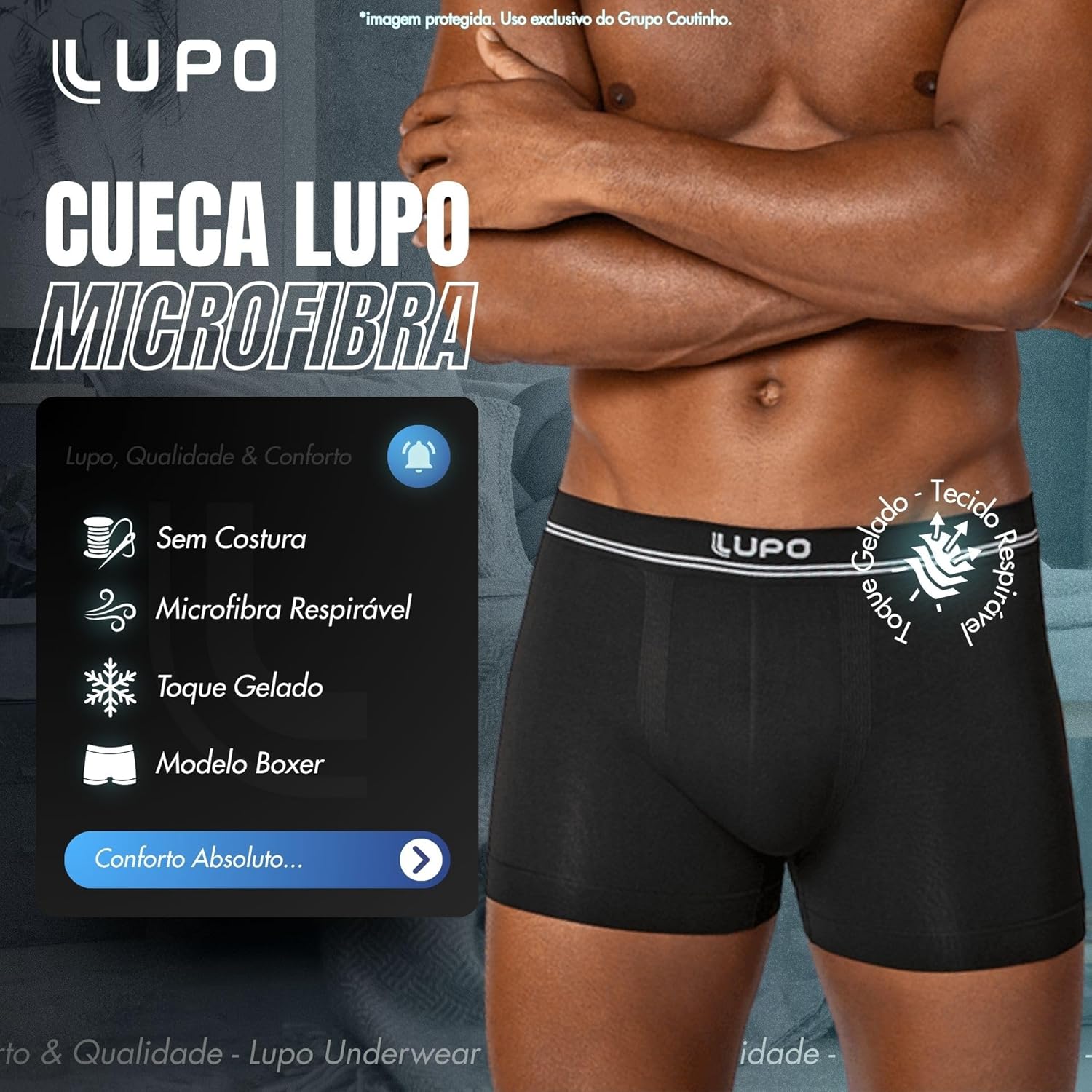 Cueca Boxer Lupo Sem Costura Microfibra Poliamida Masculina Original em promoção! Veja a oferta e mais achadinhos de Moda íntima 9 Hoje é o melhor dia para comprar Cueca Boxer Lupo Sem Costura Microfibra Poliamida Masculina Original com aquele preço maroto! Promoção! Aproveite a oferta! 9