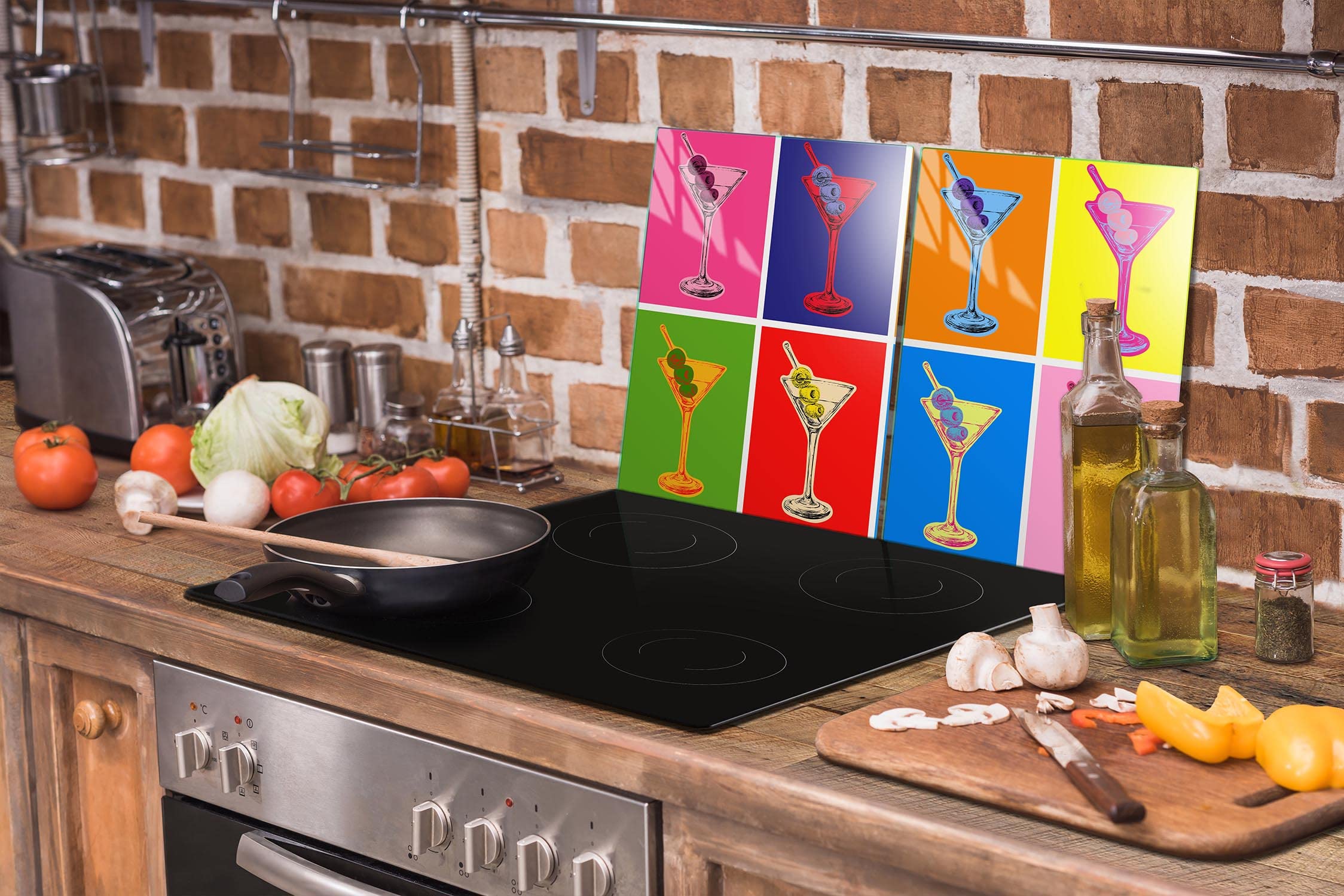 Piastre Copri Piano Cottura In Vetro - 2 Pezzi 30x52 Cm, Per Induzione, Elettrico, Gas