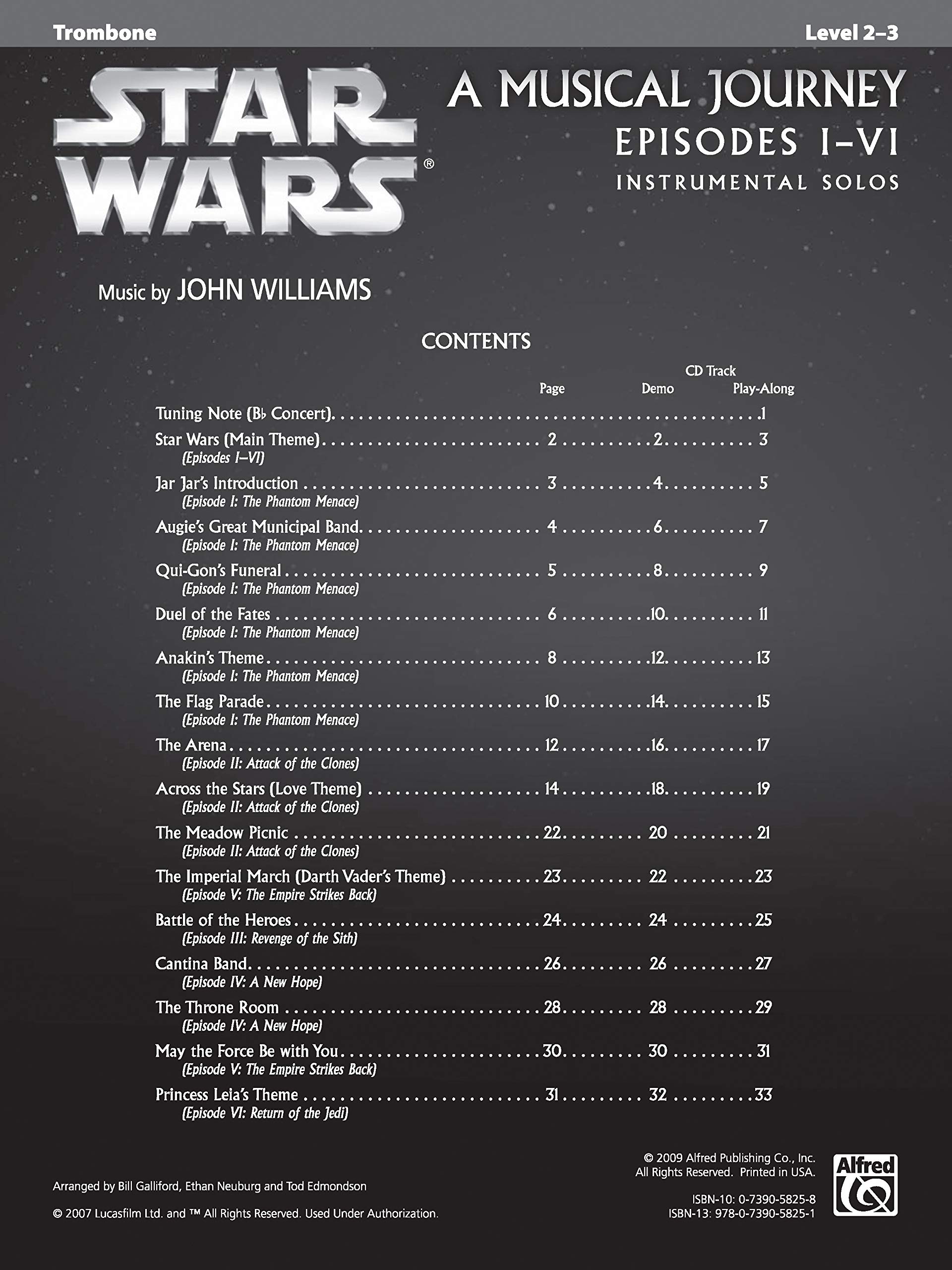 Star Wars I-VI (trombone/piano) --- Trombone/Piano - Williams, John --- Alfred Publishing