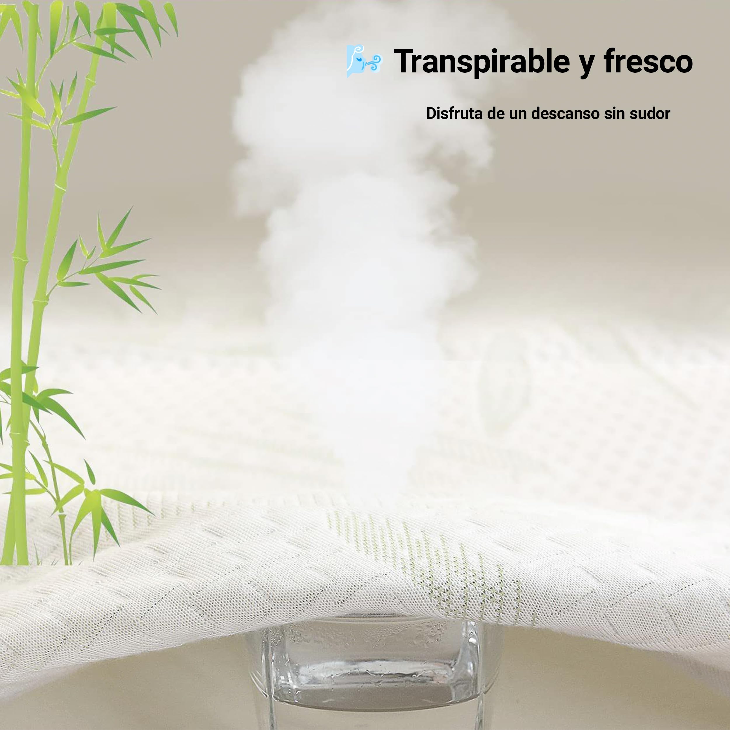 Protector Colchón Bambú Impermeable - Cubre Colchón Transpirable y Suave - Funda Colchón Ajustable hasta 30cm - Cama 90x190/200cm - Fibra de Bambú y Viscosa Premium, 2 Unidades