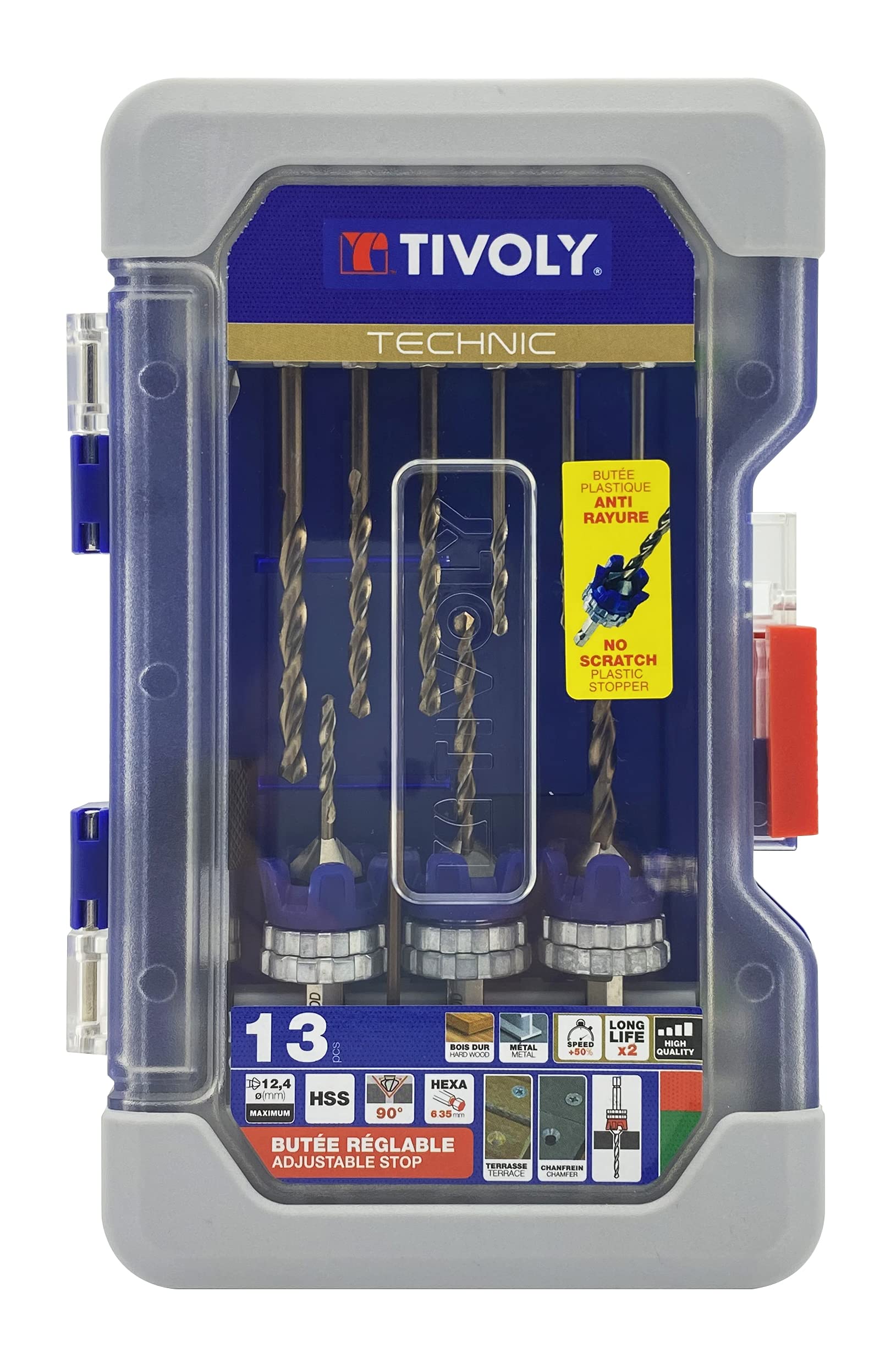 Tivoly 11900770001 Ranger - Set di punte per trapano HSS + archetti speciali per terrazza