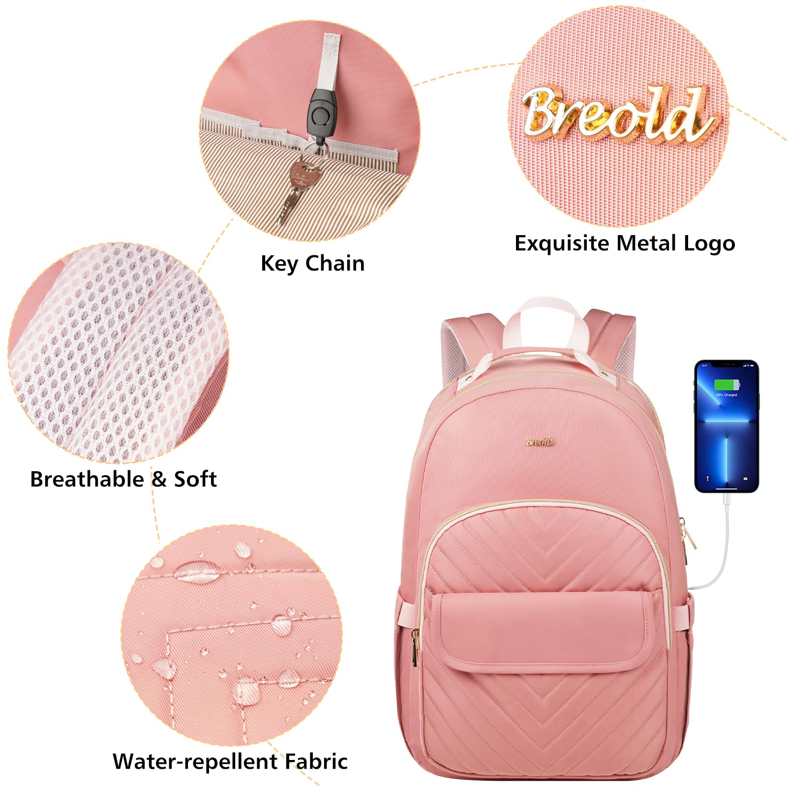 Zaini per computer portatili da 15,6 pollici, zaino per scuola universitaria, zaino da donna, per lavoro, viaggi, Mochila para Mujer Niña Estudiante Adolescente