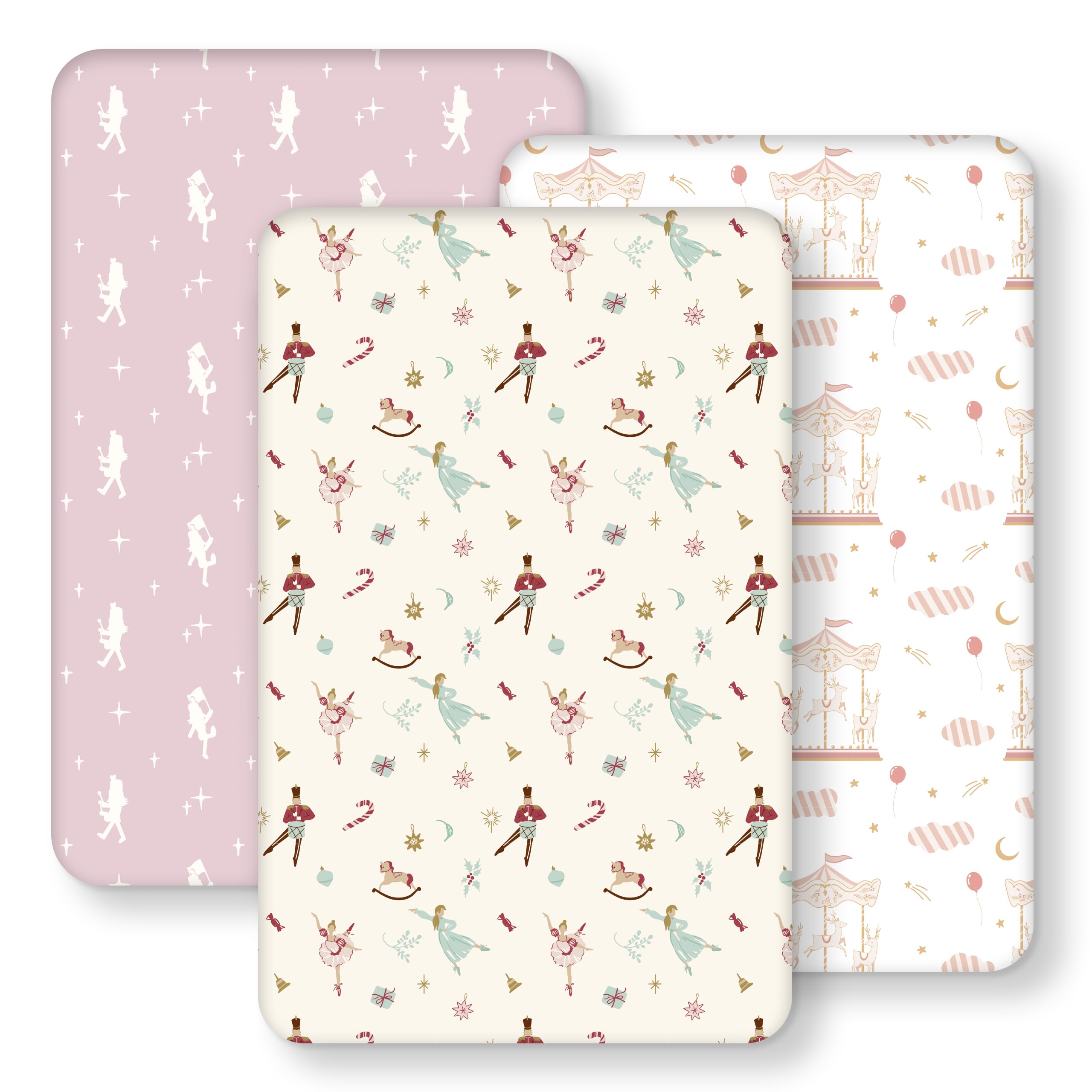 Baby Bedside Bassinet Sheets Fitted, 33”x20” Compatible with Baby Delight Dream On Me &amp; Most Rectangle Bedside Sleeper Bassinet Mattresses, Super Soft Microfiber Pink Ballet