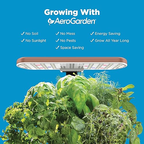 Miniatura 4 de AeroGarden Harvest Lite en Mocha, Jardín hidropónico interior libre de suelo con luz LED de cultivo para jardinería de hasta 6 hierbas y vegetales