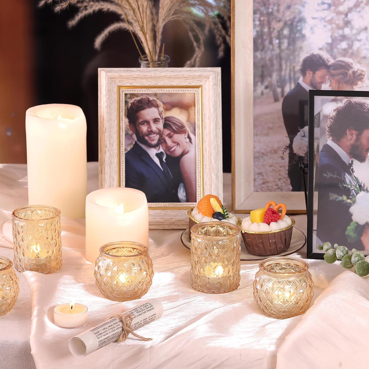 NITIME 12Pcs Assorted Gold Votive Candle Holders, Tea Light Candle Holder for Table Centerpiece, Gold Candle Holders for Wedding Centerpieces, Brithday and Holiday Decorations