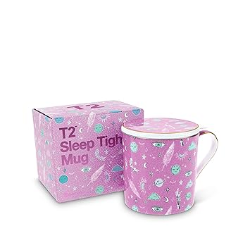 T2 Tea H210BC948 Fine Bone Porcelain Mug with Stainless Steel Tea Strainer Impact Resistant (400 ml) 400 ml