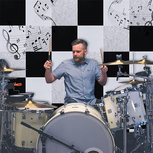 Miniatura 6 de Paquete de 18 paneles acústicos, insonorizantes, absorben el sonido, de alta densidad, tratamiento acústico para estudio en casa y decoración de