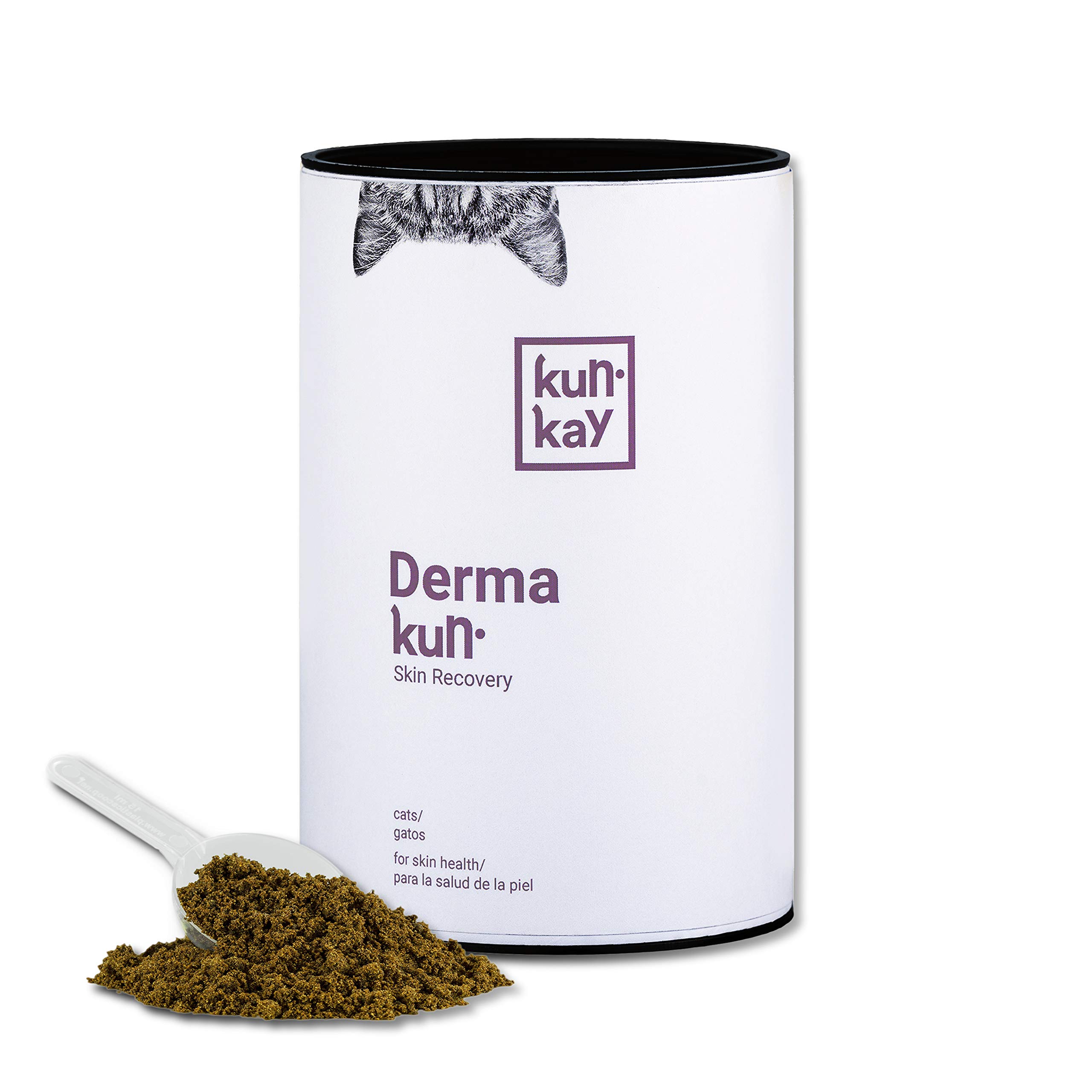 Dermakun Gatos 250g - Suplemento Natural para la Piel y Pelo con Biotina, Omega 3 y Cúrcuma - Dermatitis y Picor