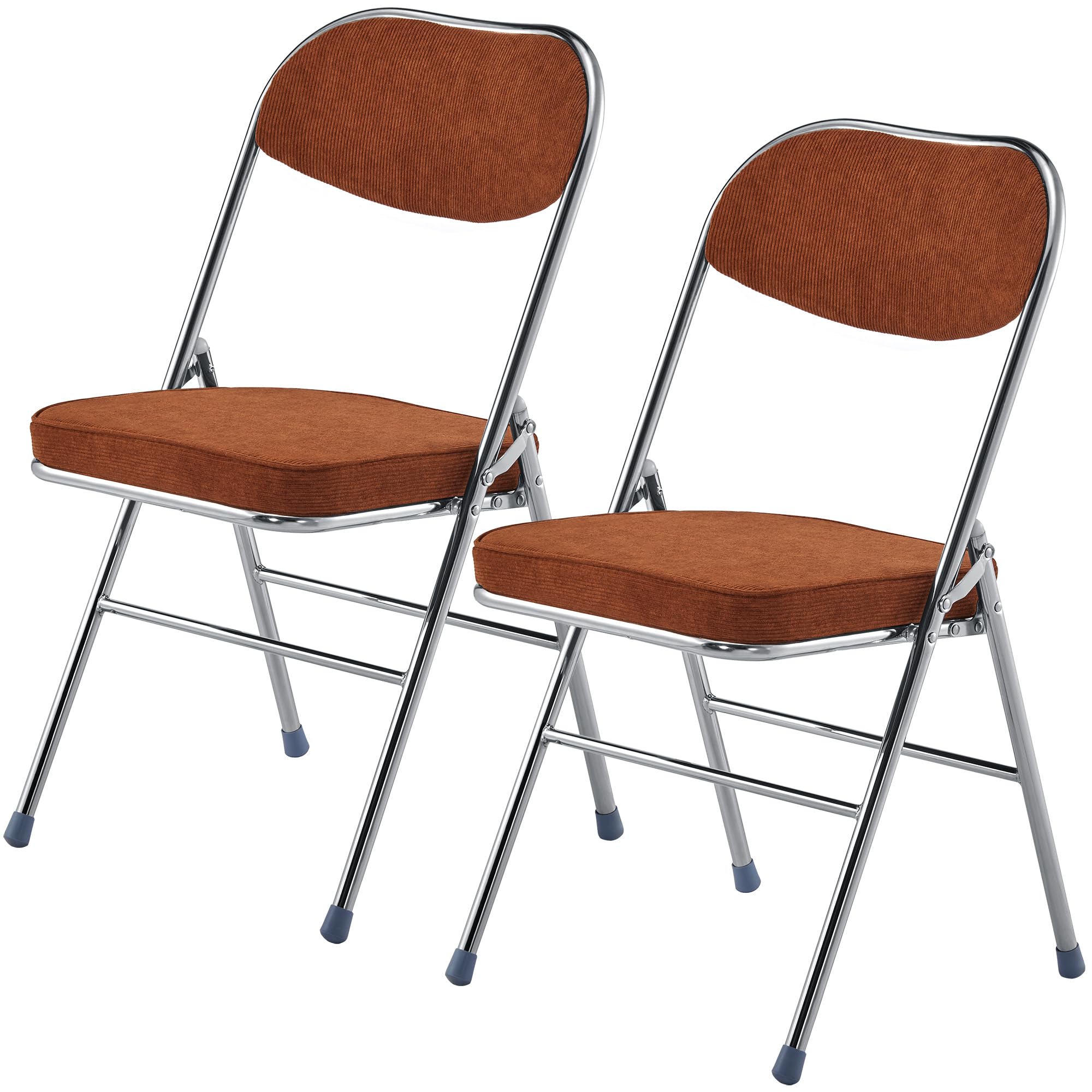 LeChamp 2 sillas plegables de terciopelo, juego de 2 sillas plegables de oficina con asientos acolchados gruesos, marco de acero, silla de visitante para interiores, silla de eventos para comedor,
